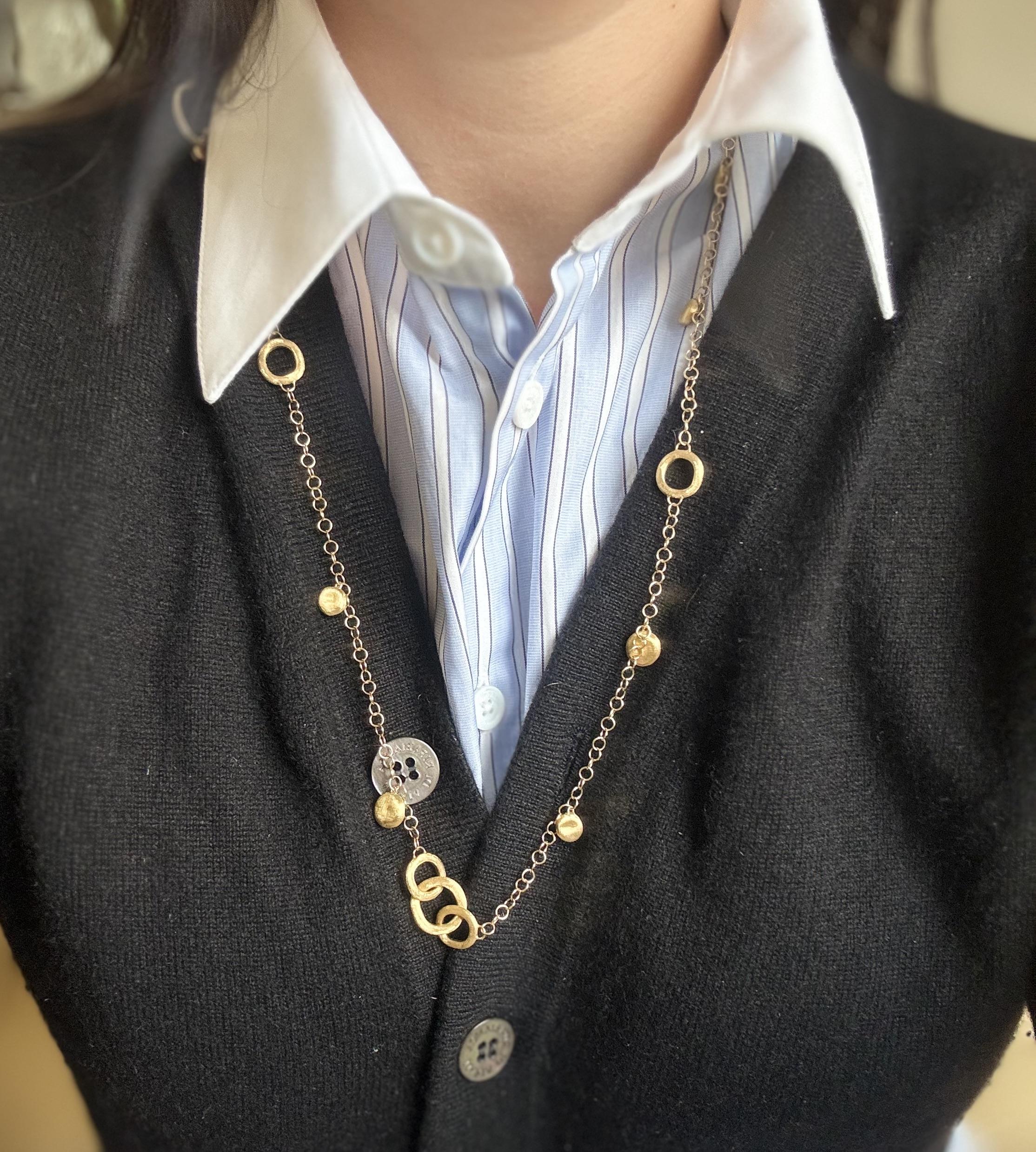 Marco Bicego Jaipur Gold Long Station Link Necklace