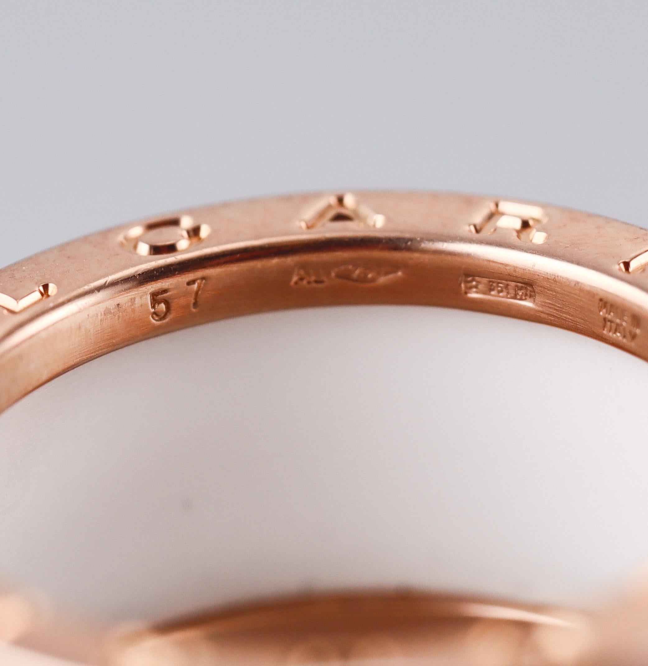 Bulgari B.Zero1 Gold White Ceramic Band Ring