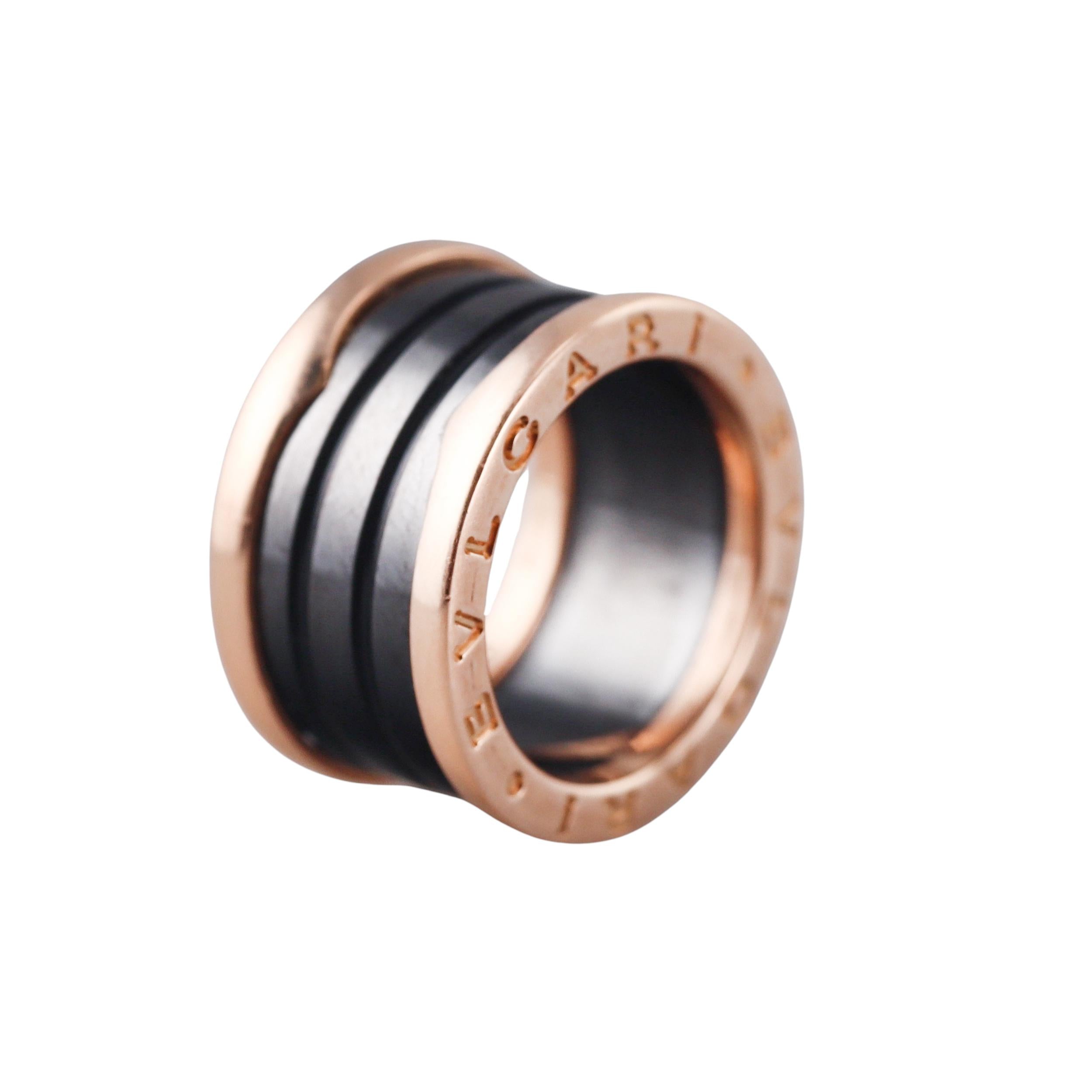 Bulgari B.Zero1 Gold Black Ceramic Band Ring