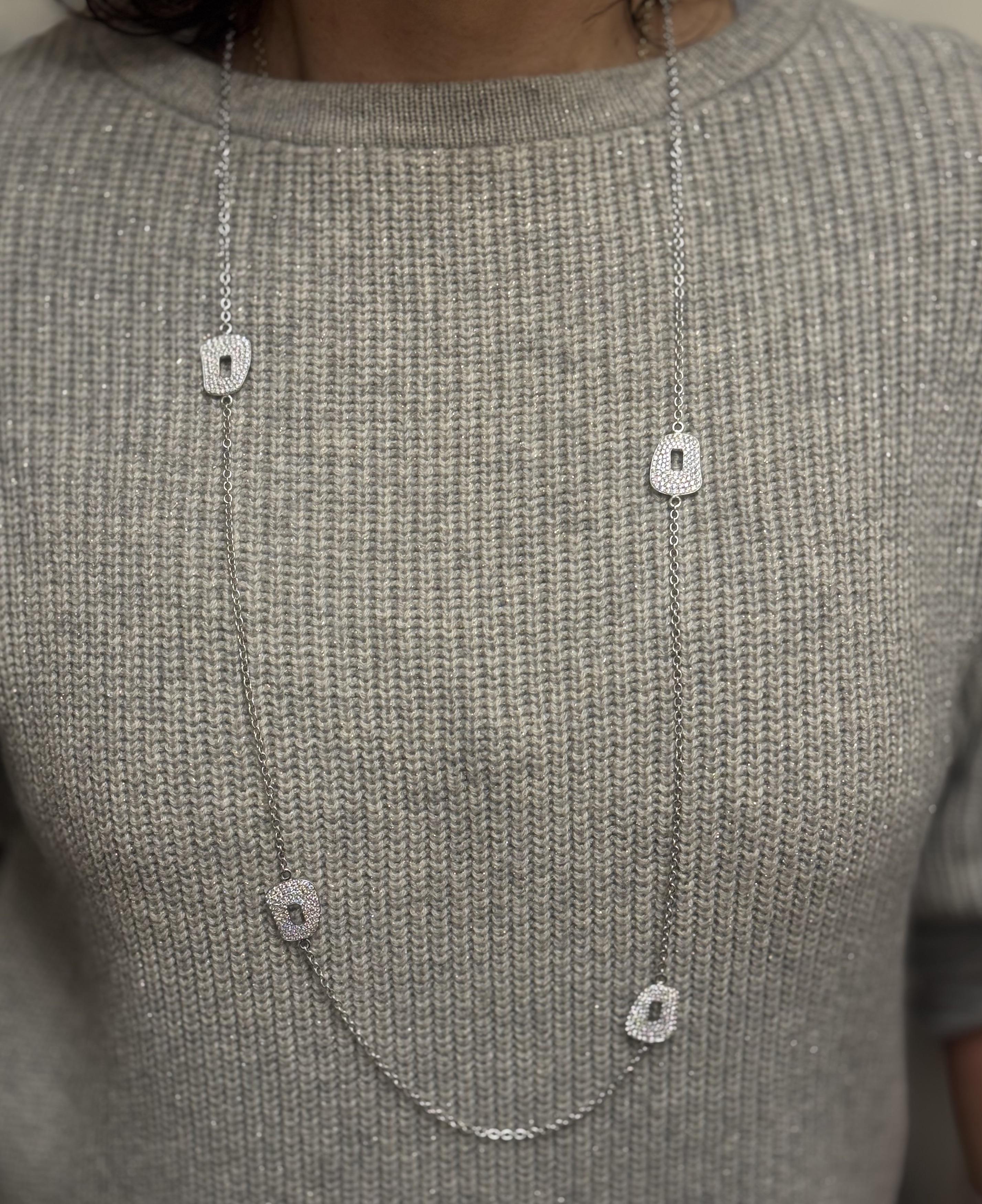 Mattioli Puzzle Sautoir Diamond White Gold Long Necklace