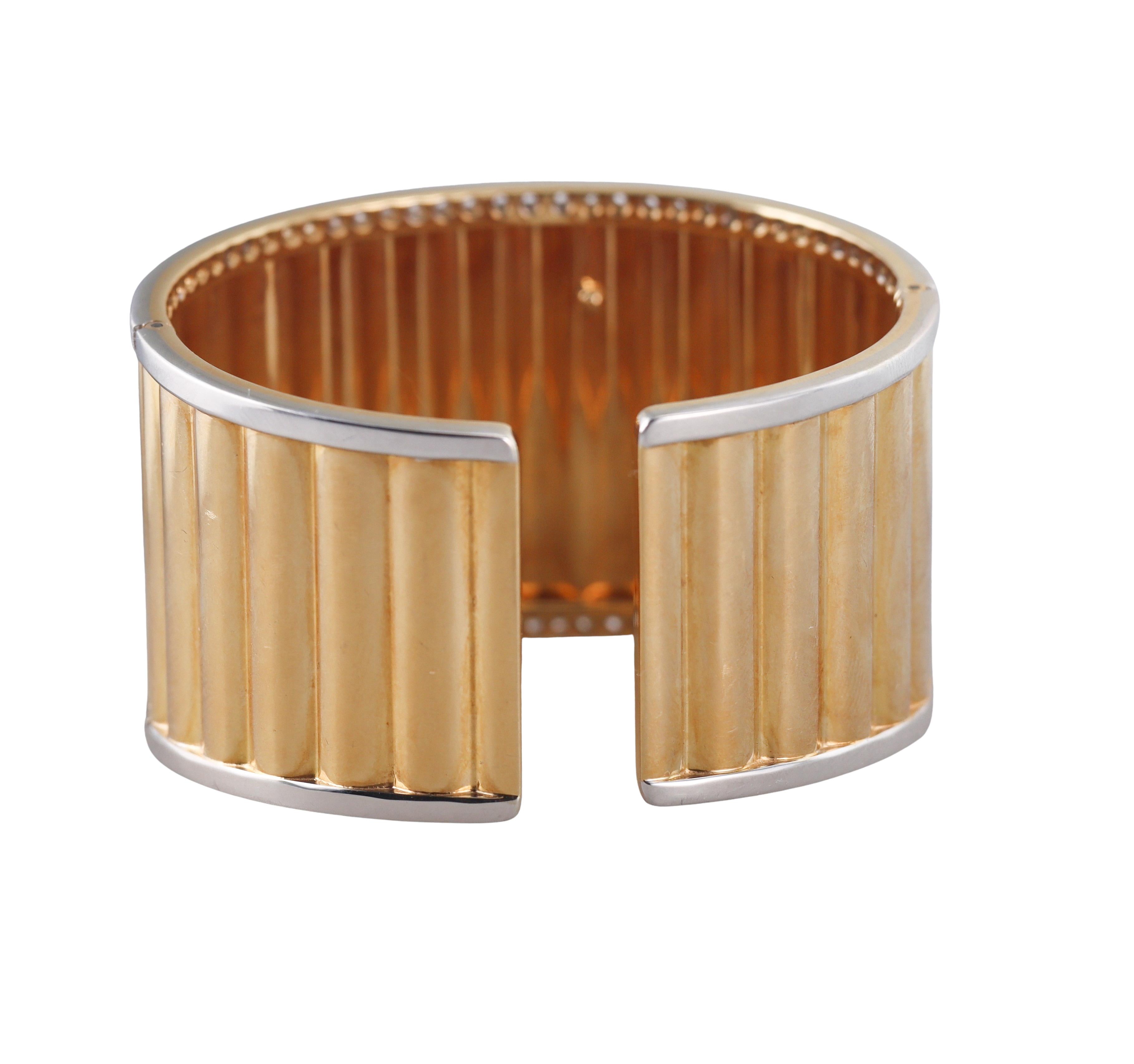 Valente Diamond Gold Scarab Beetle Cuff Bracelet