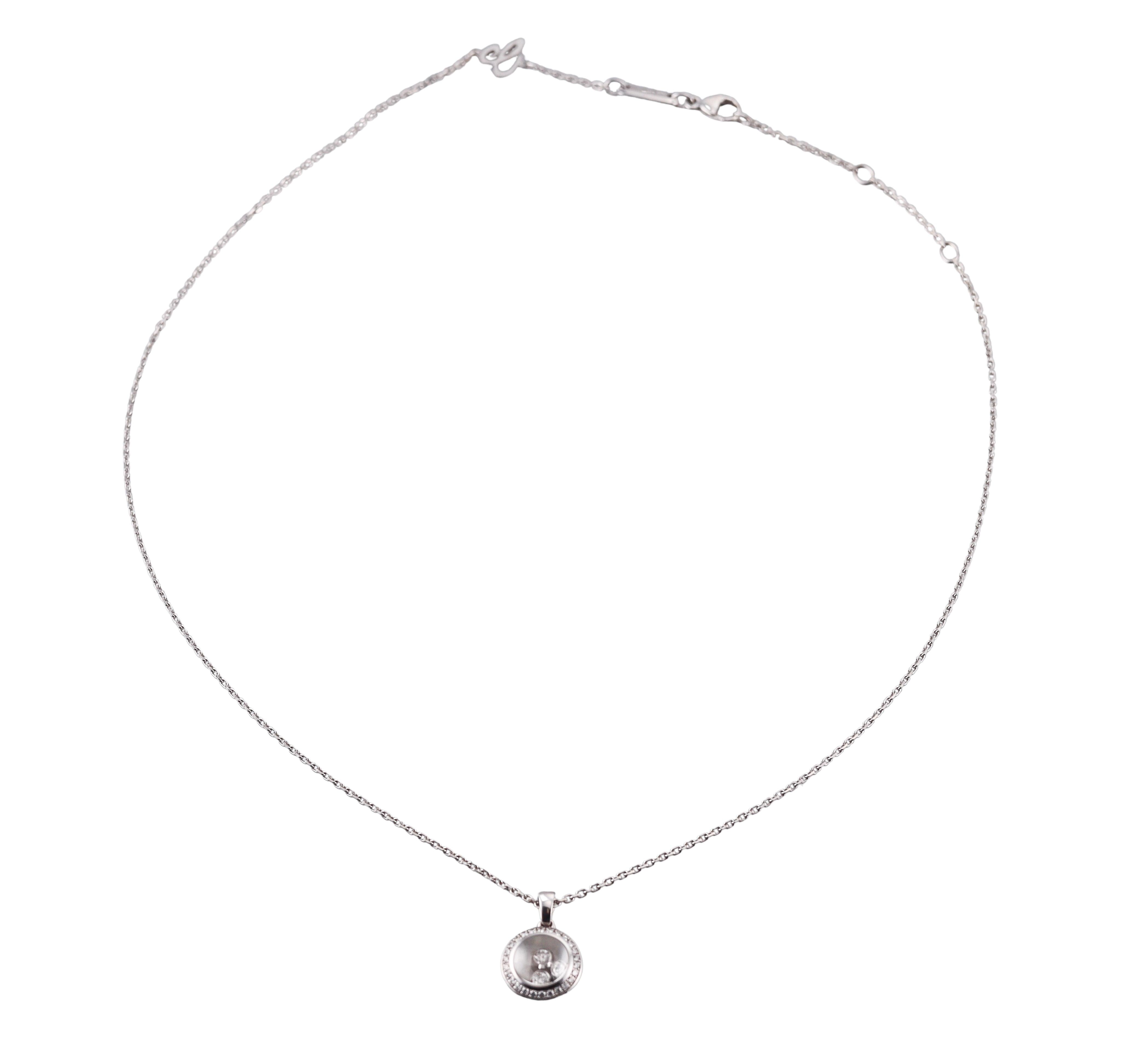 Chopard Happy Curves White Gold Diamond Pendant 799562-1003