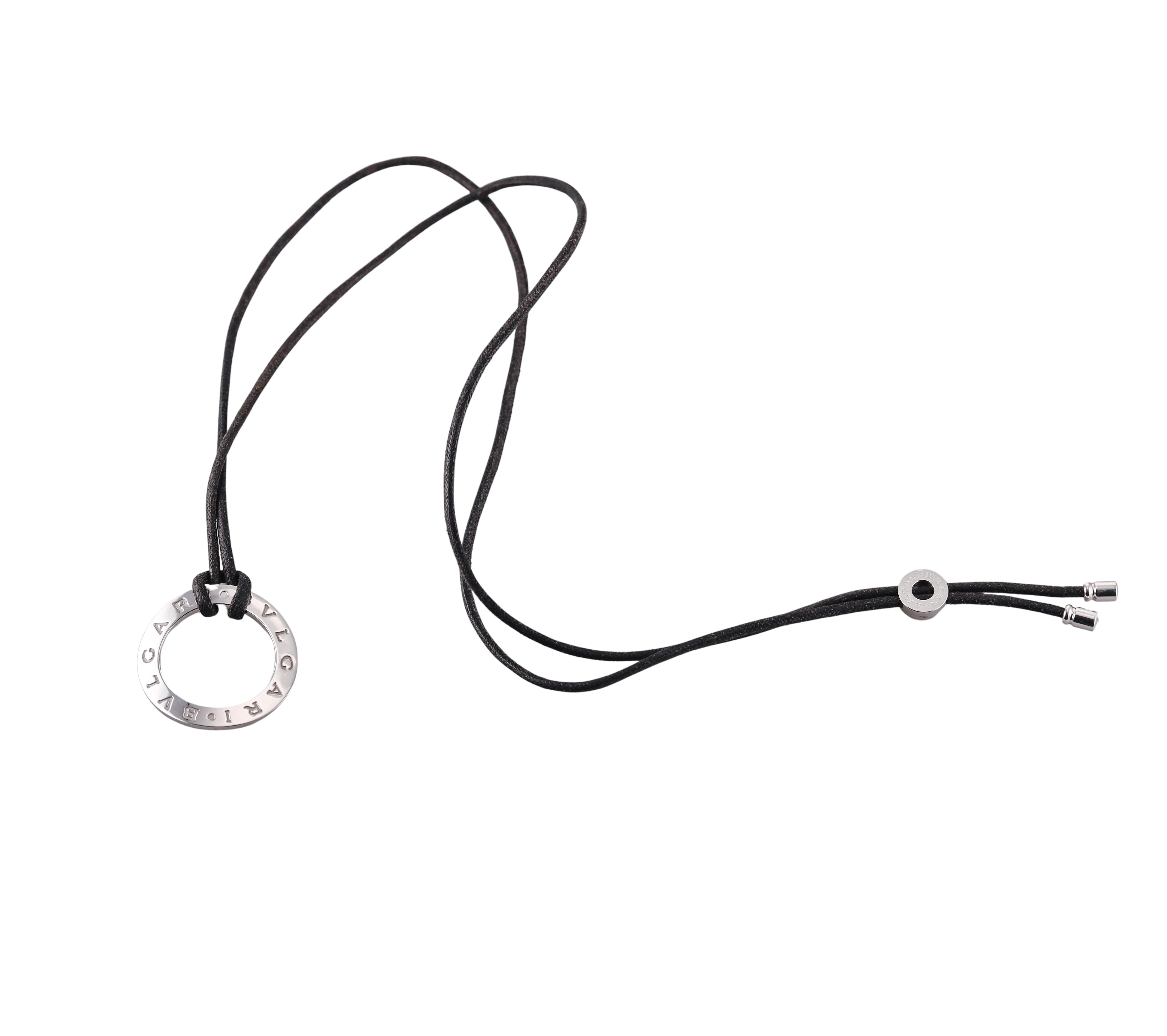 Bulgari Gold Pendant Cord Necklace