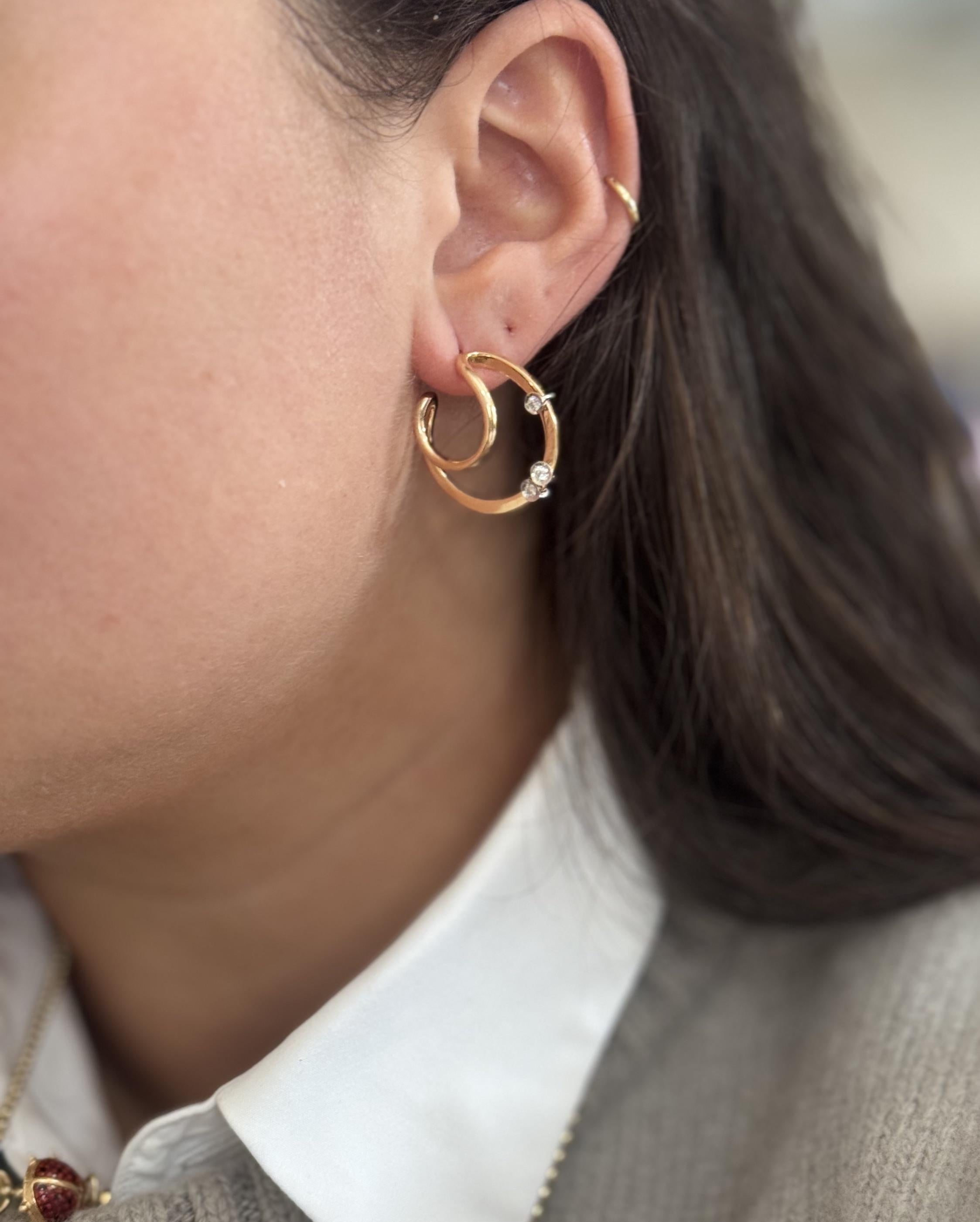 Mattioli Chips Rose Gold Diamond Earrings