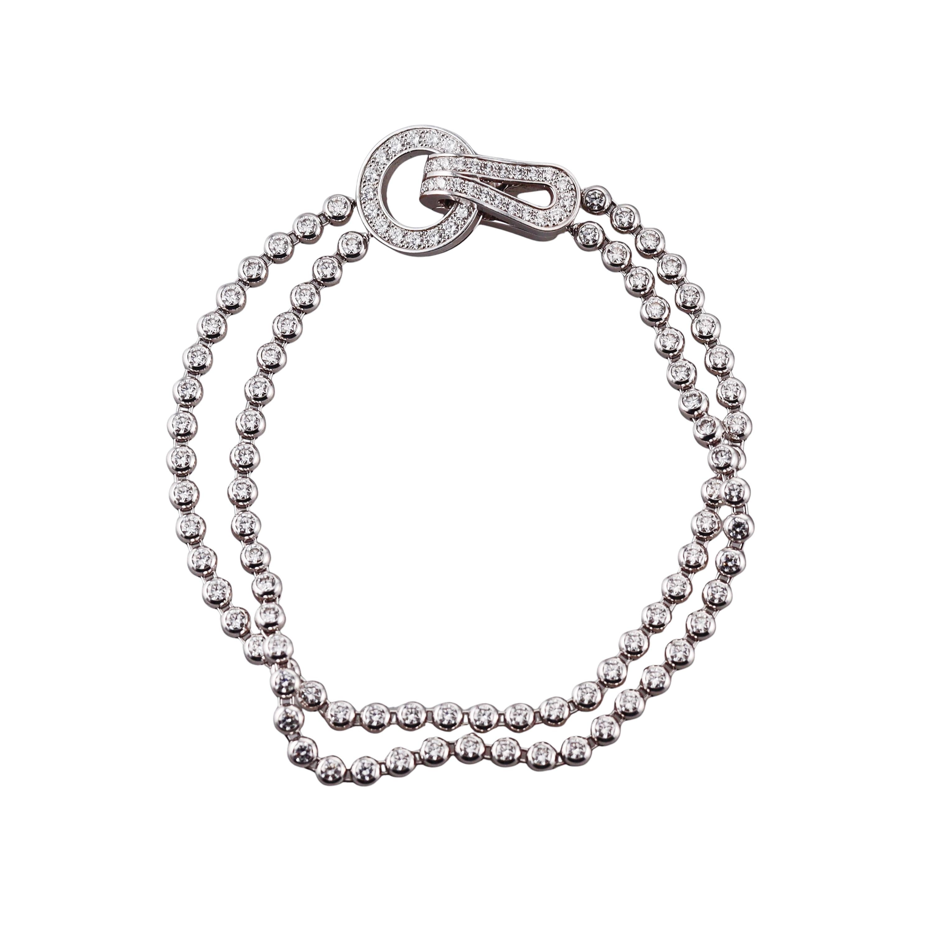 Cartier Agrafe Diamond Gold Bracelet