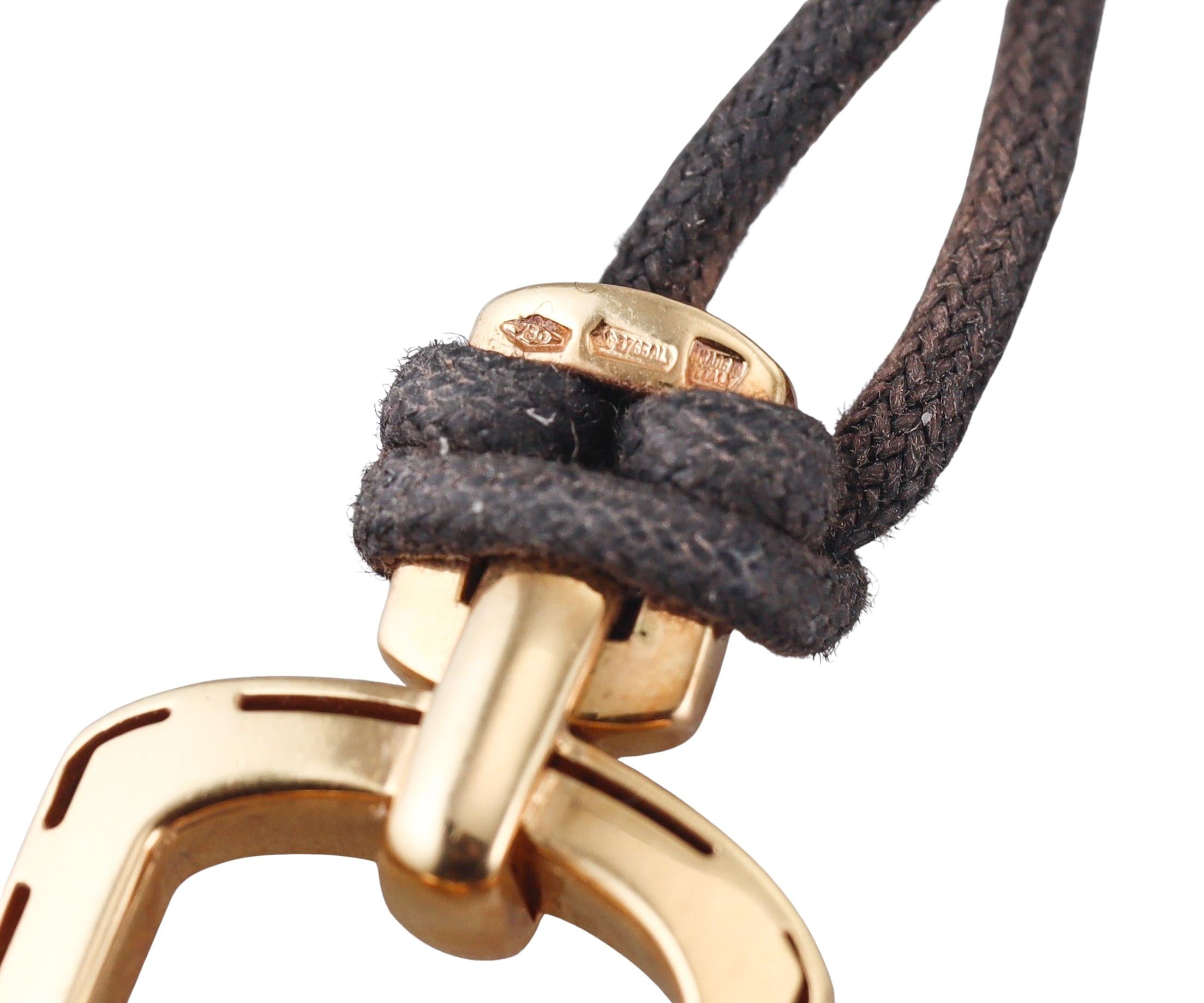 Bulgari Parentesi Gold Pendant Cord Necklace