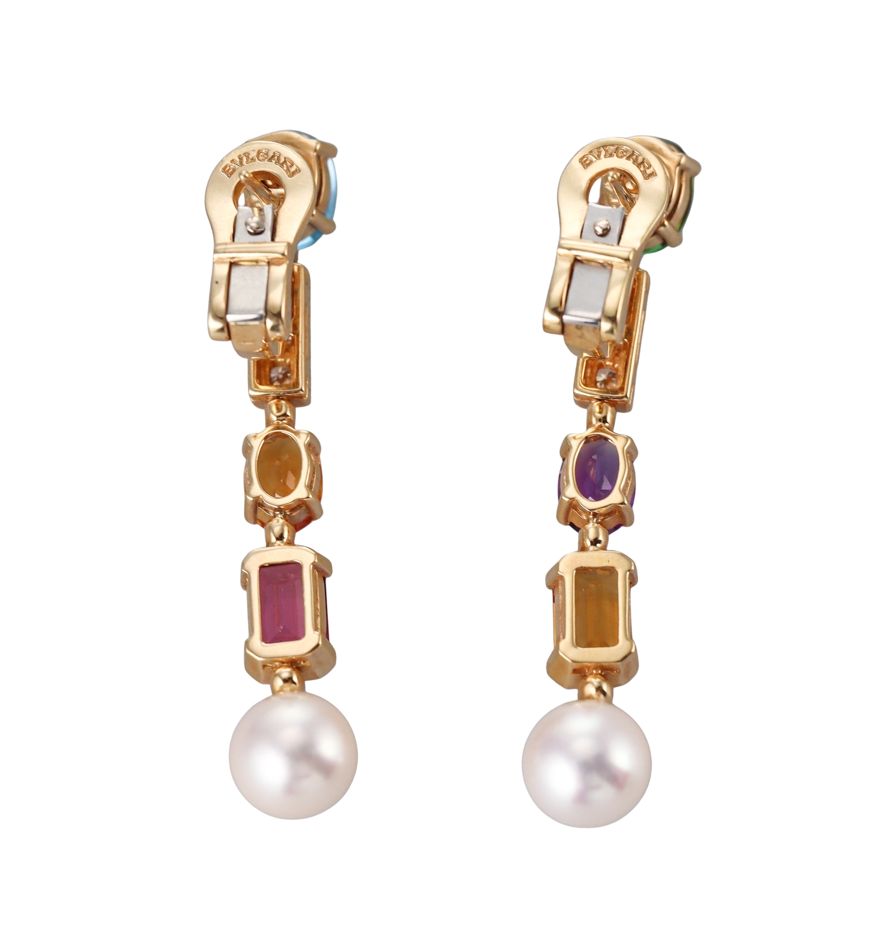 Bulgari Allegra Diamond Gemstone Gold Earrings