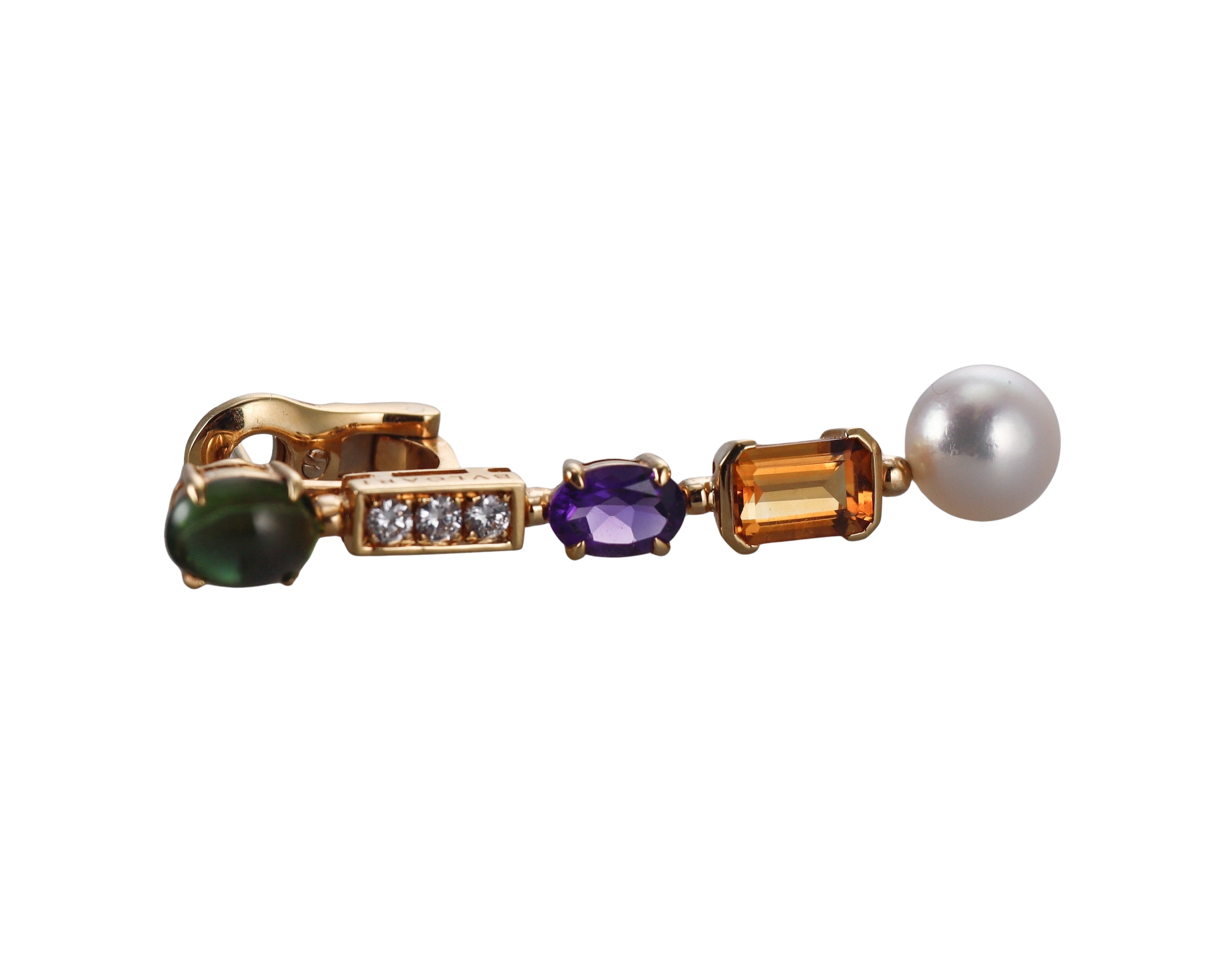 Bulgari Allegra Diamond Gemstone Gold Earrings