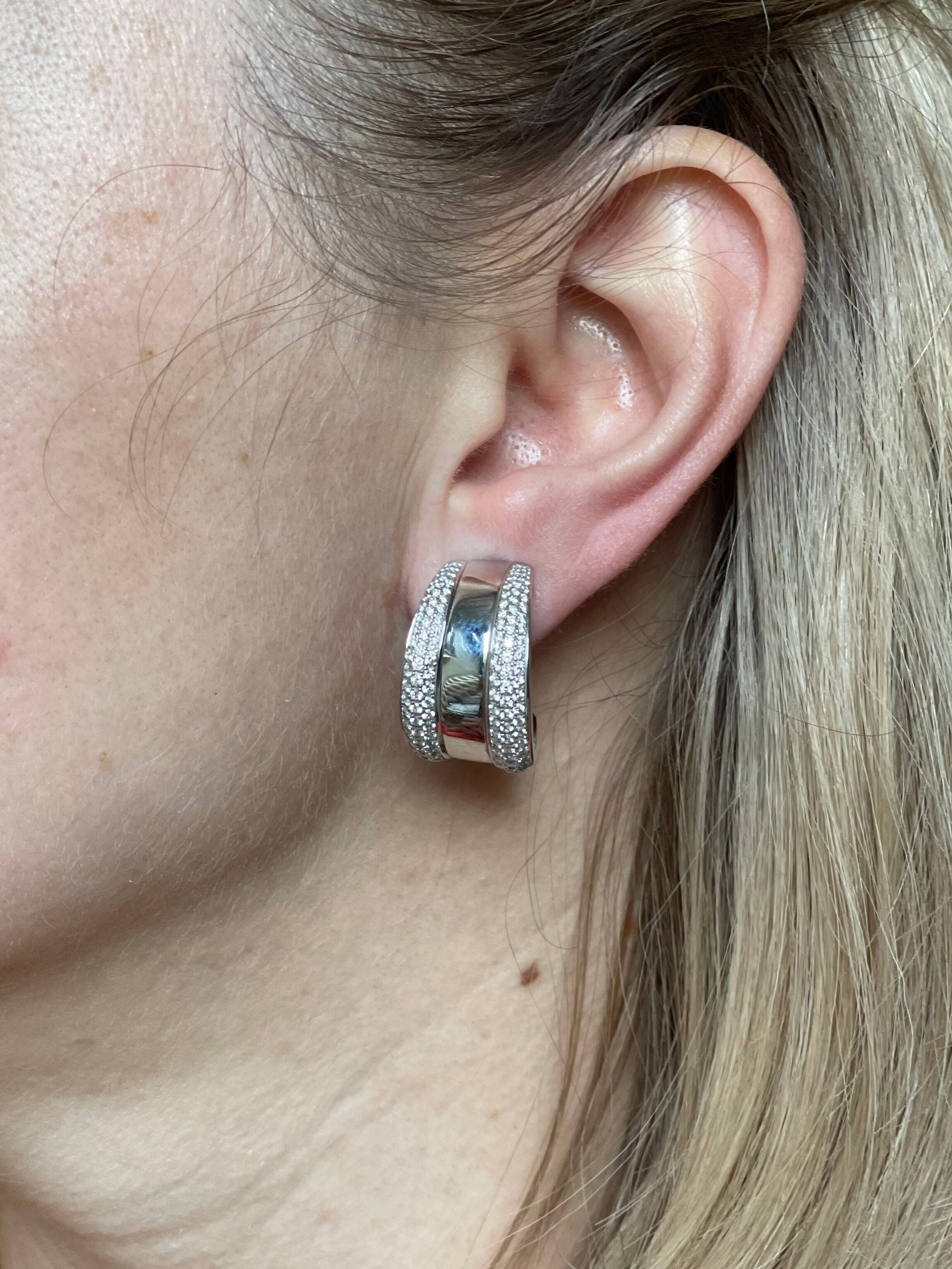 Chopard Diamond Gold Hoop Earrings