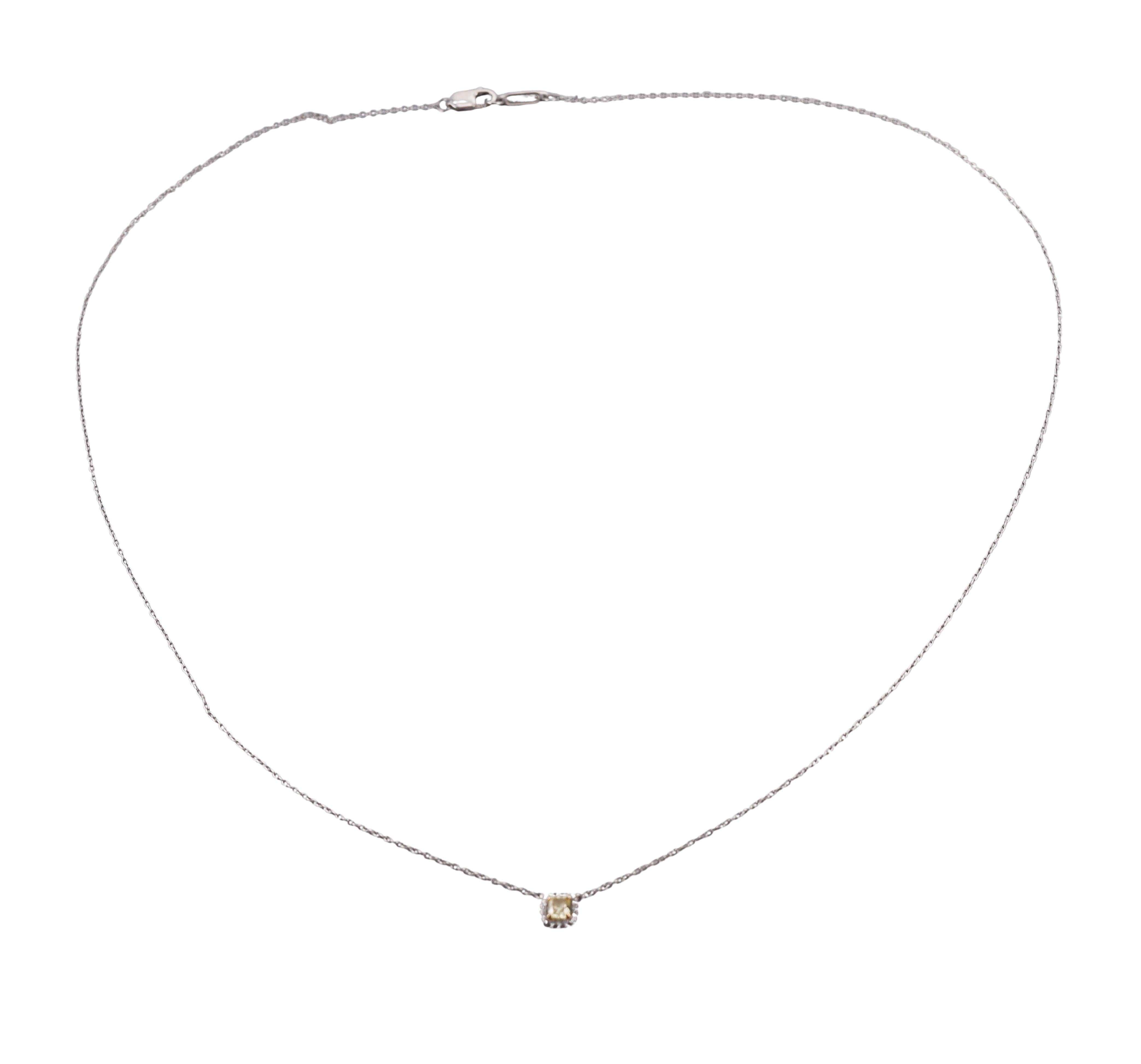 Tiffany & Co 0.25ct Fancy Intense Yellow Diamond Platinum Pendant