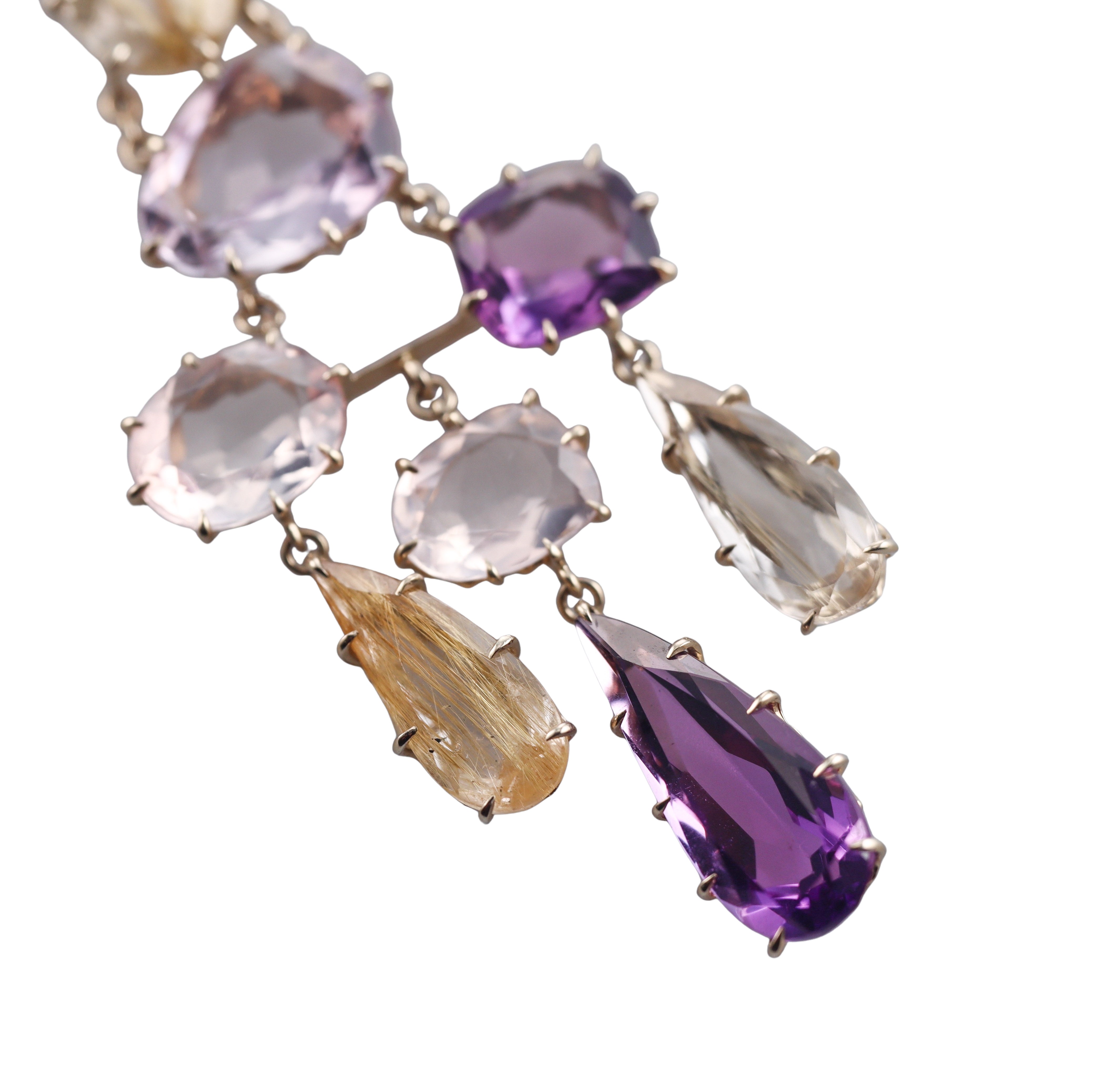 H. Stern Primavera Gold Quartz Chandelier Drop Earrings