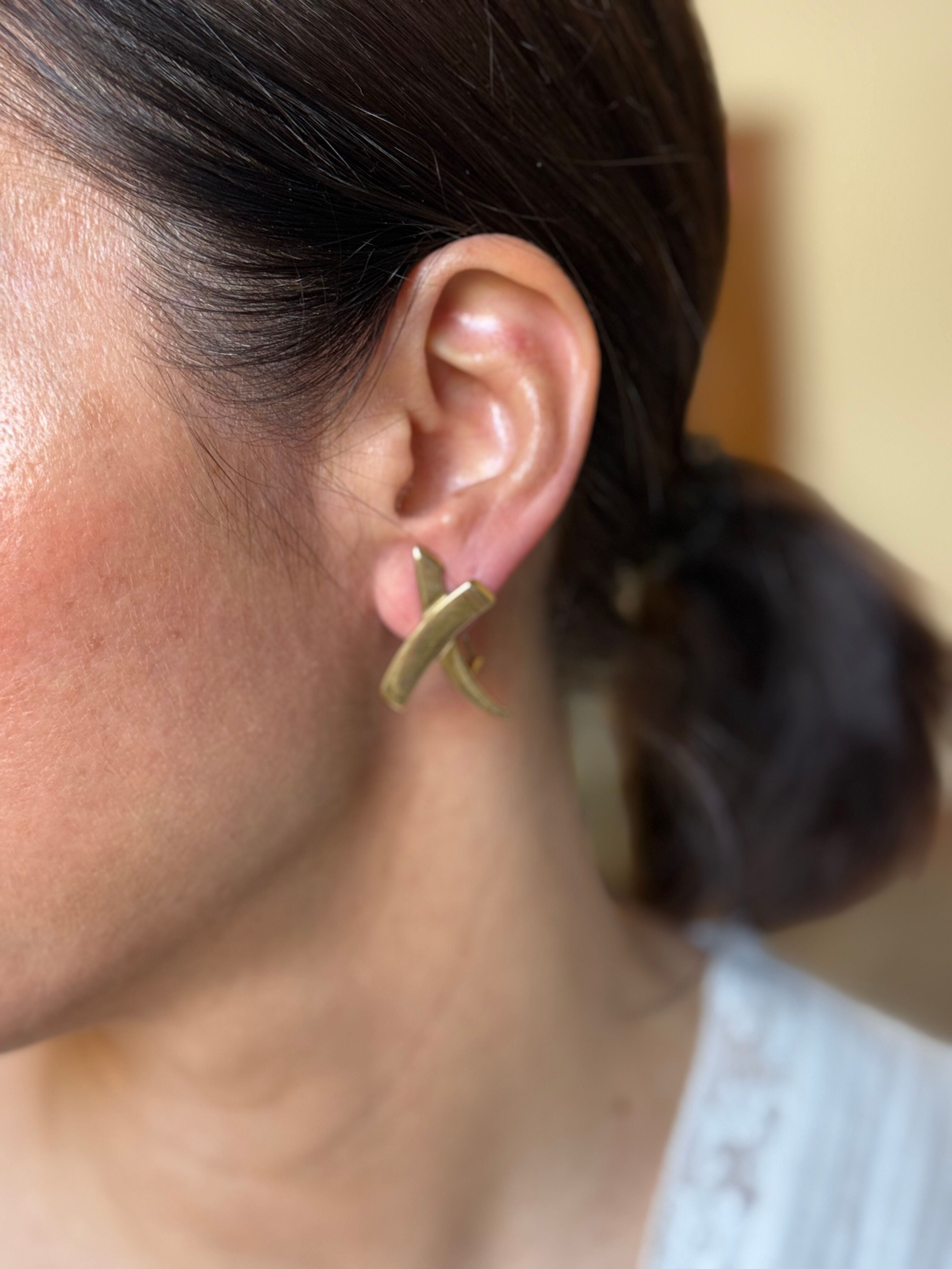 Tiffany & Co Paloma's Graffiti X Gold Earrings