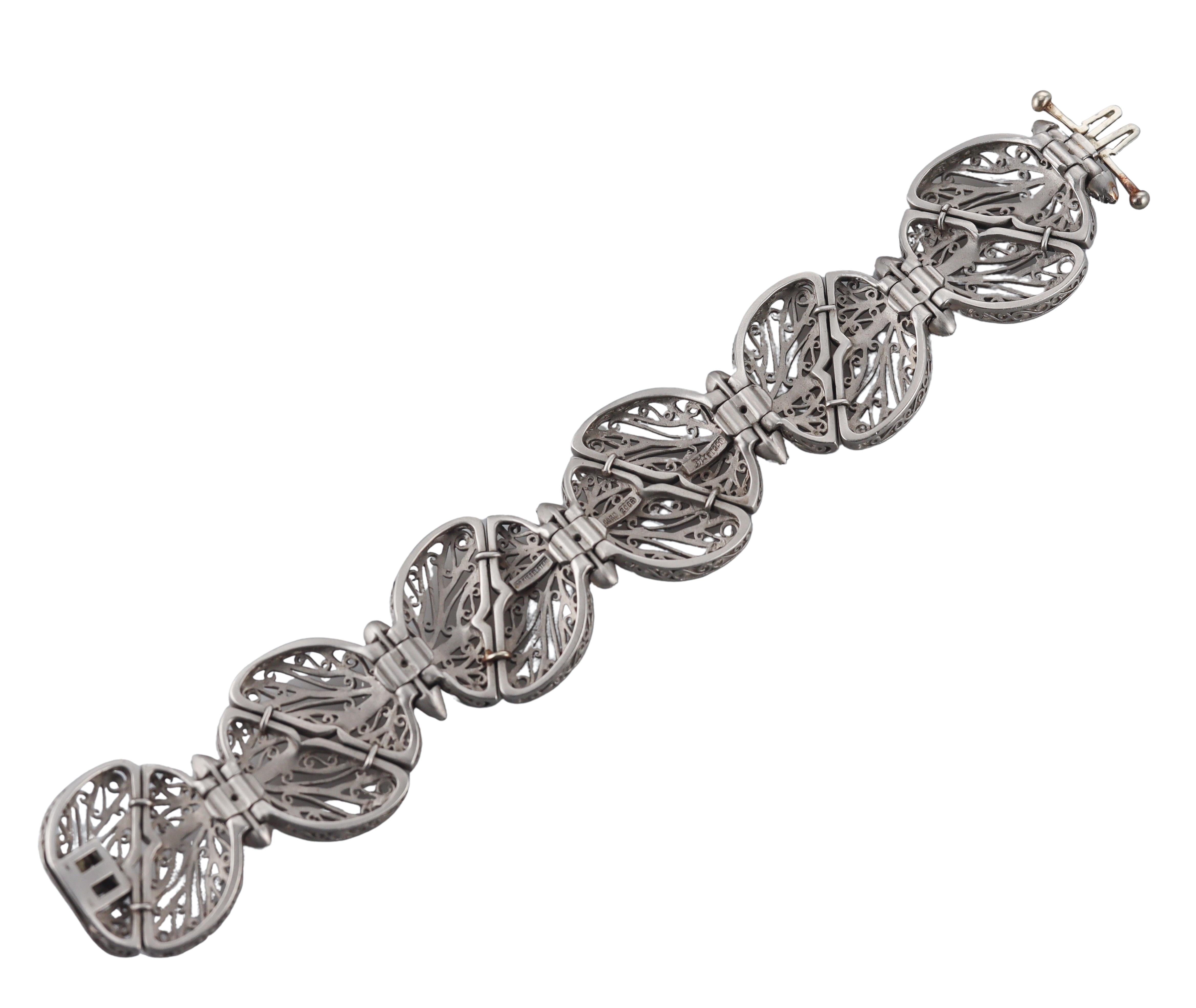 Kieselstein Cord Diamond Platinum Butterfly Bracelet