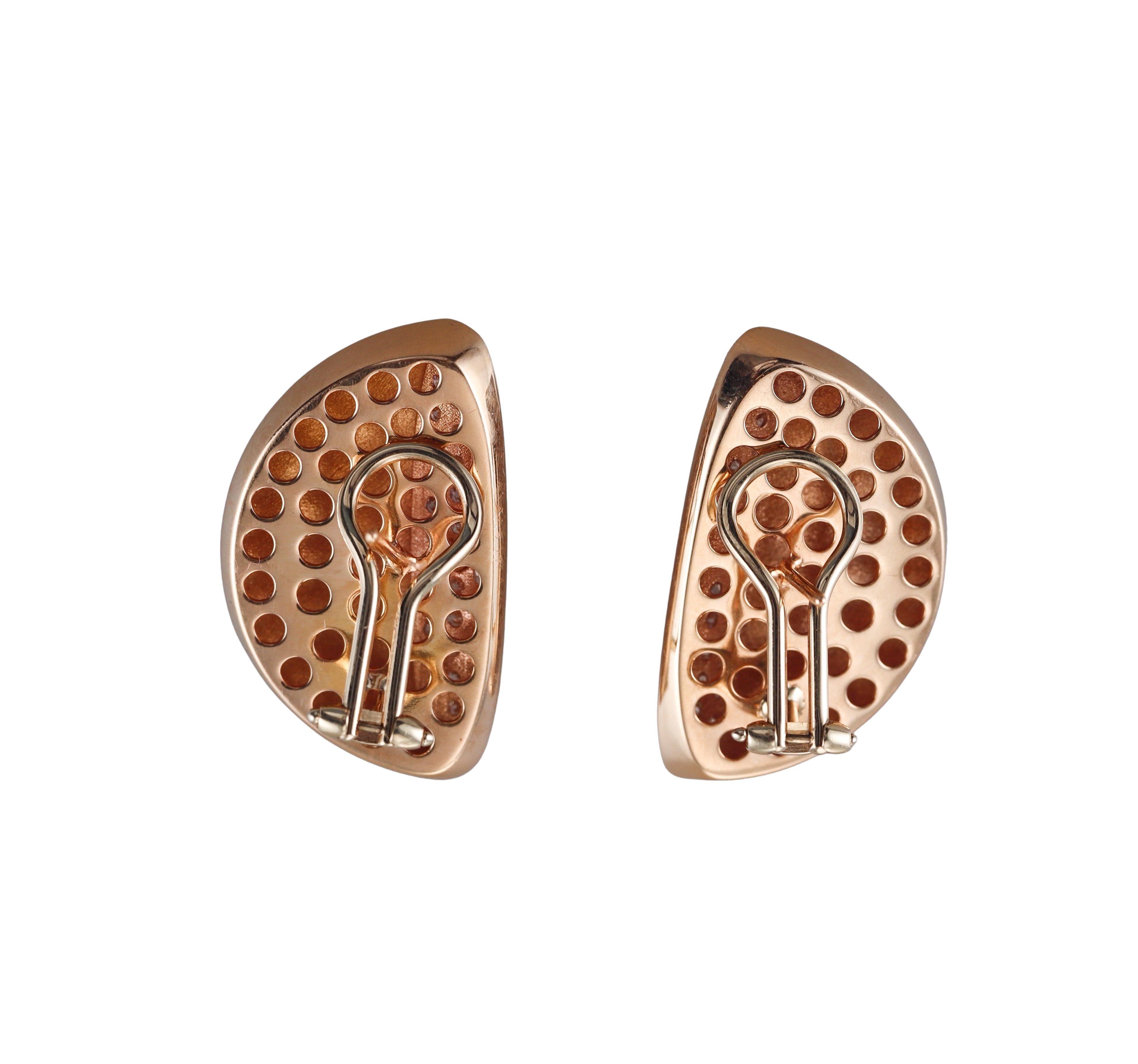 Italian Diamond Rose Gold Earrings