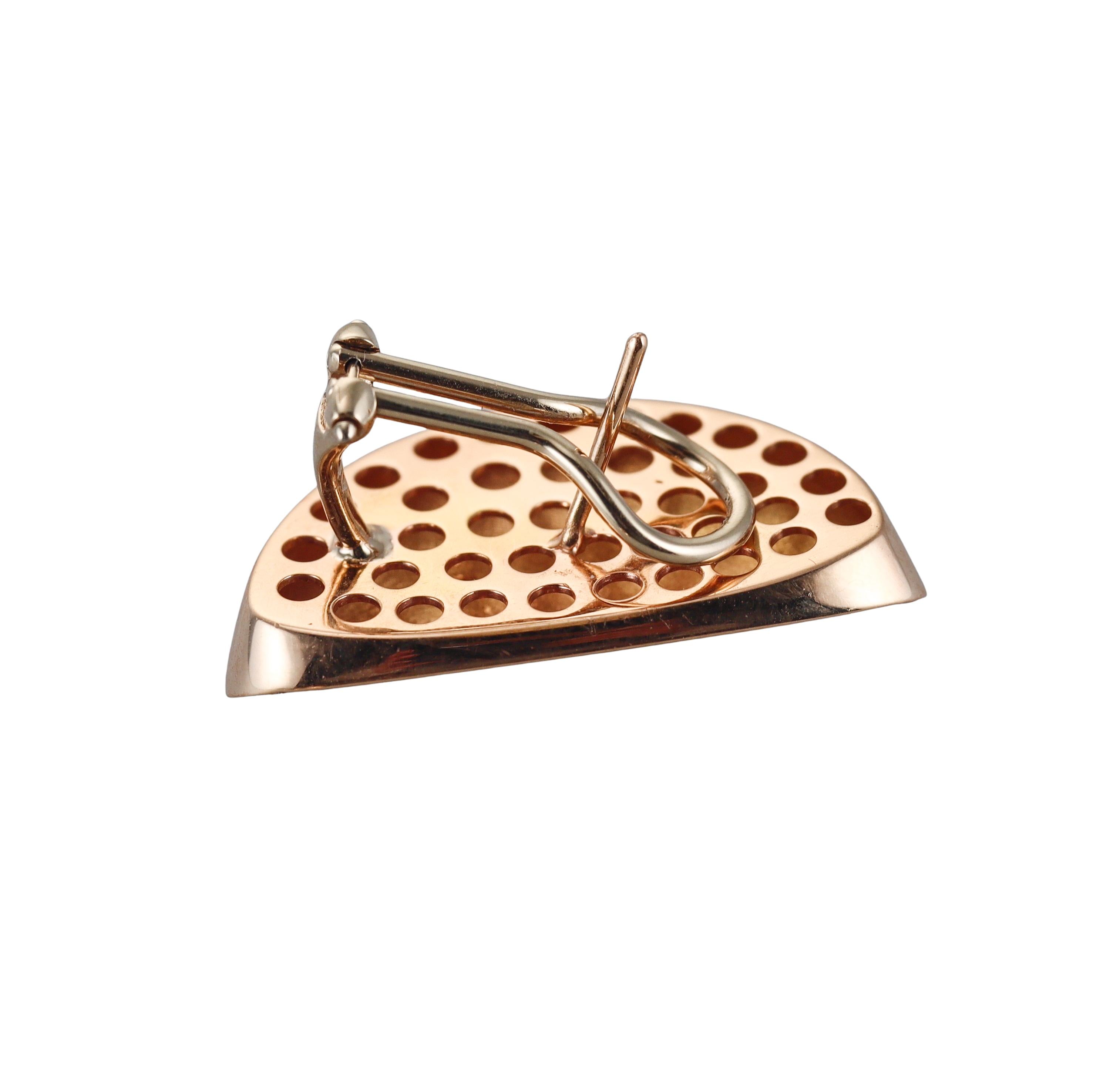 Italian Diamond Rose Gold Earrings