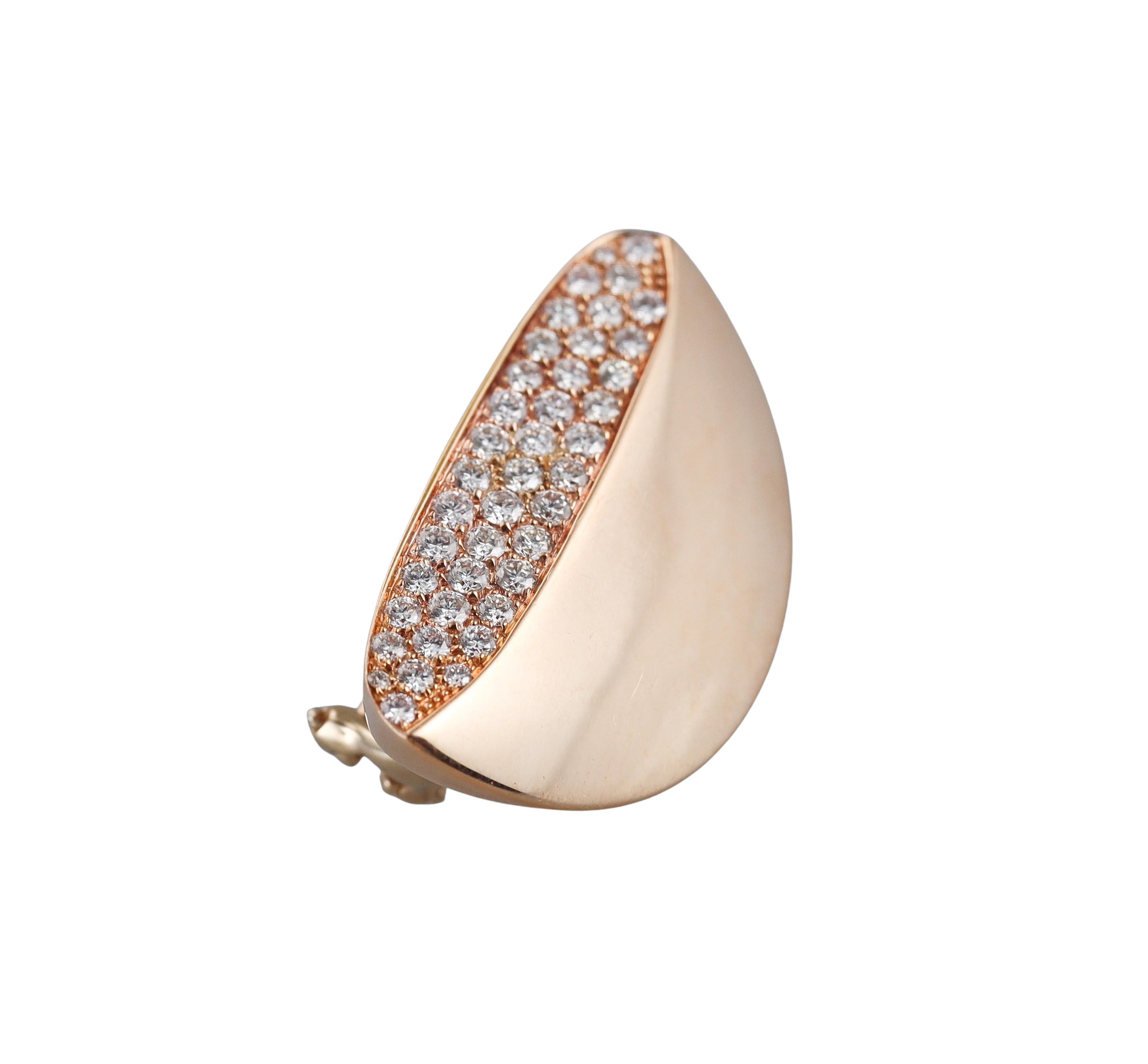 Italian Diamond Rose Gold Earrings