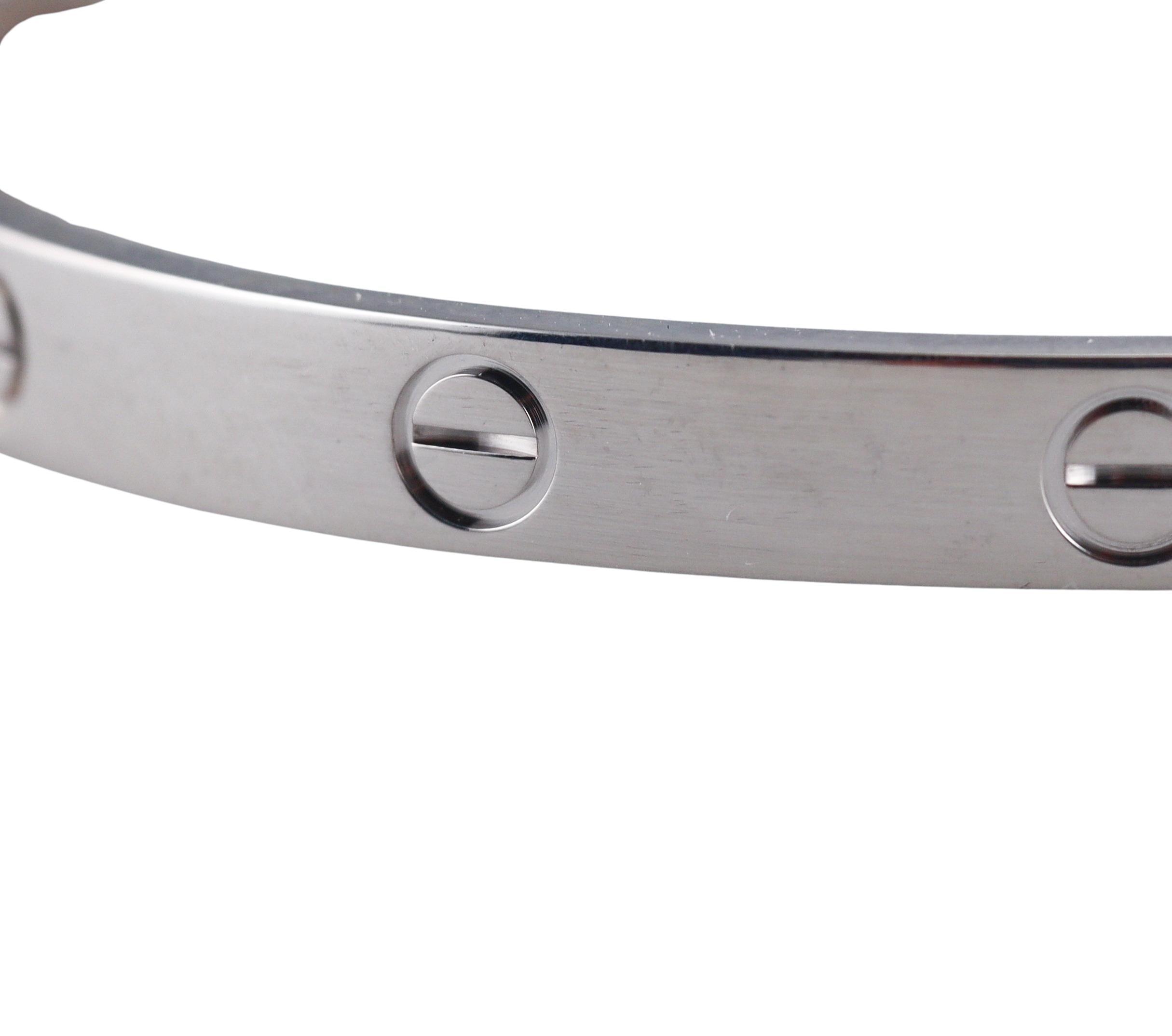 Cartier Love White Gold Classic Model Bracelet Size 19