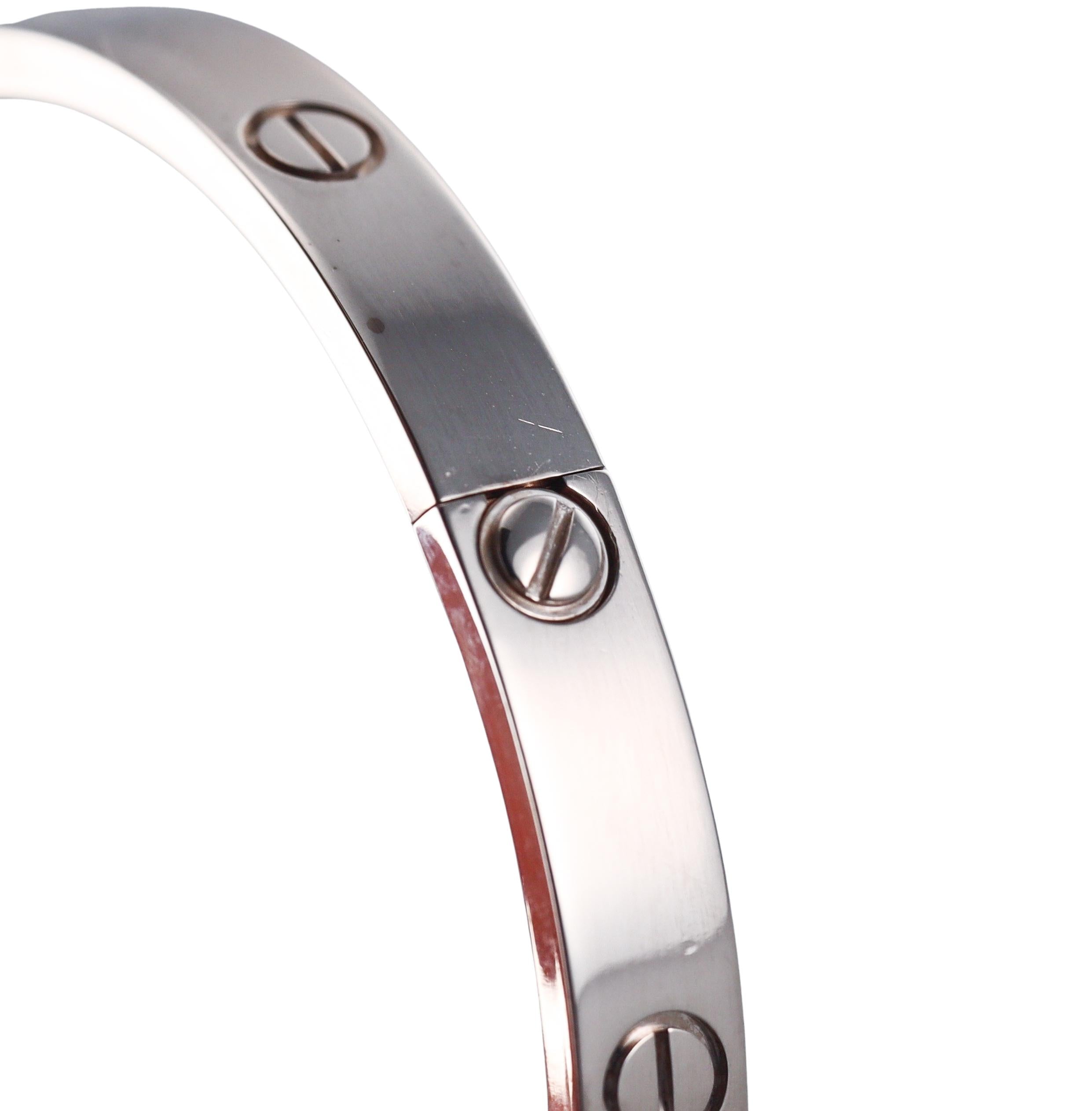 Cartier Love White Gold Classic Model Bracelet Size 19