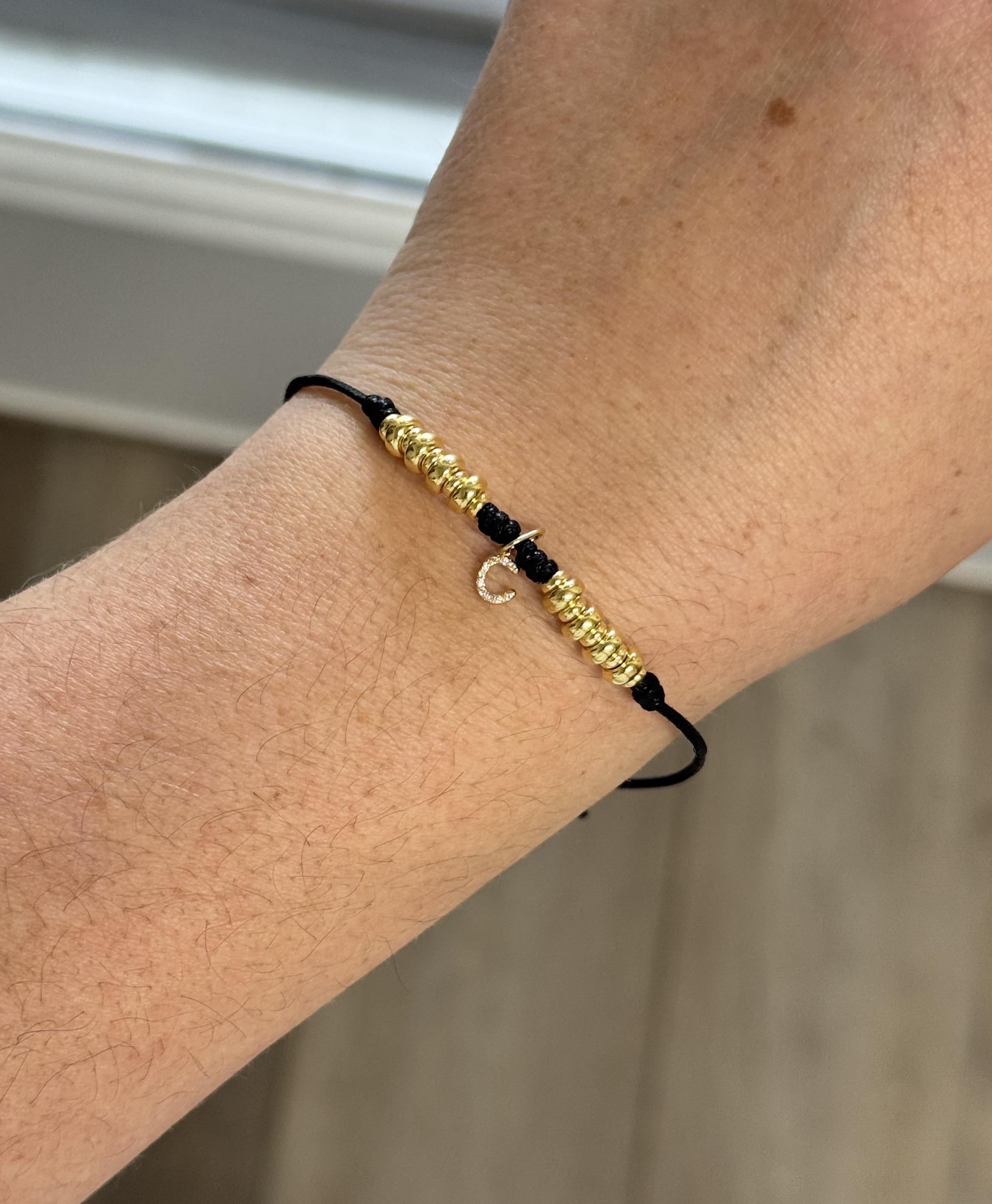 Mastrogioielli Gold Diamond Letter C Charm Bracelet