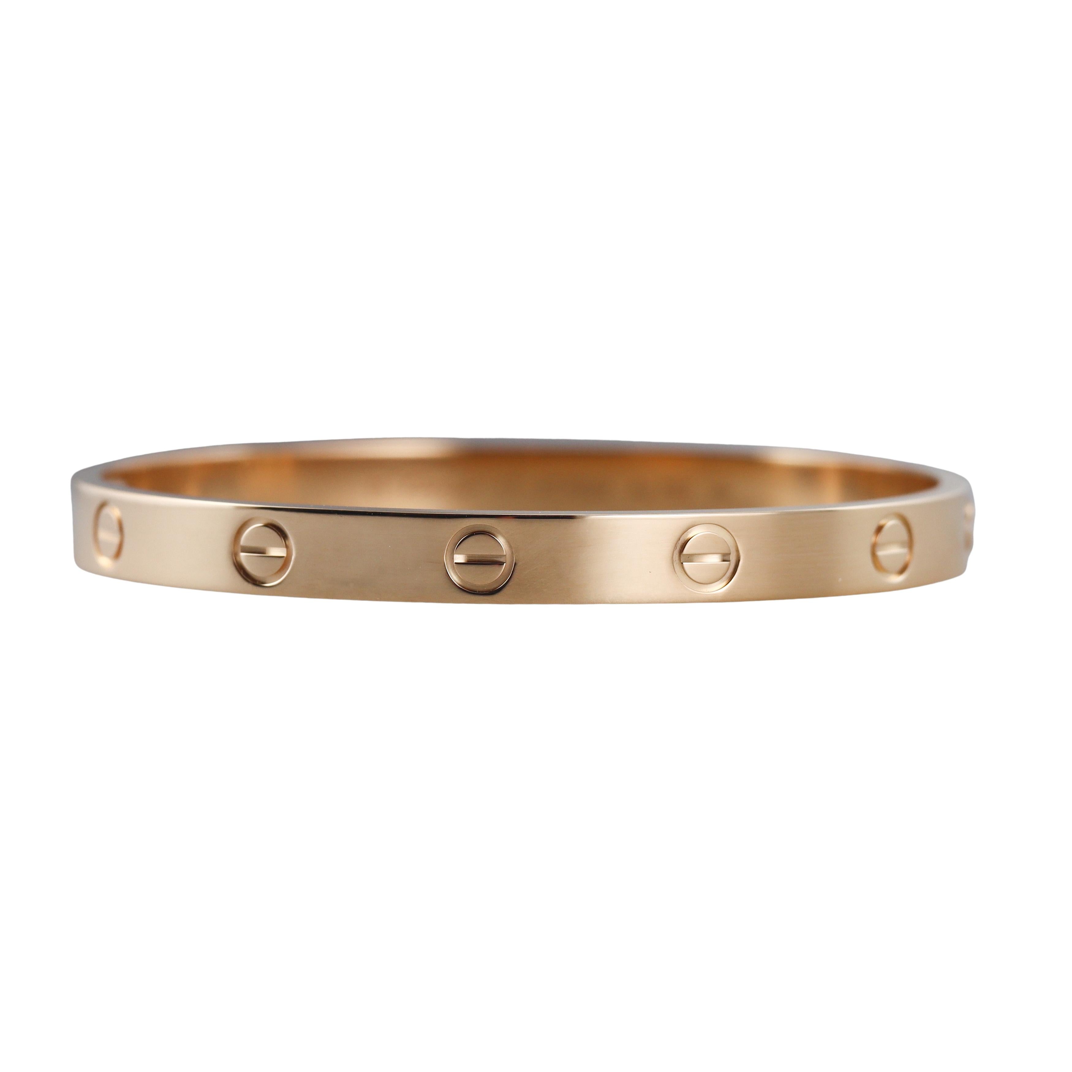 Cartier Love Yellow Gold Classic Model Bracelet Size 17