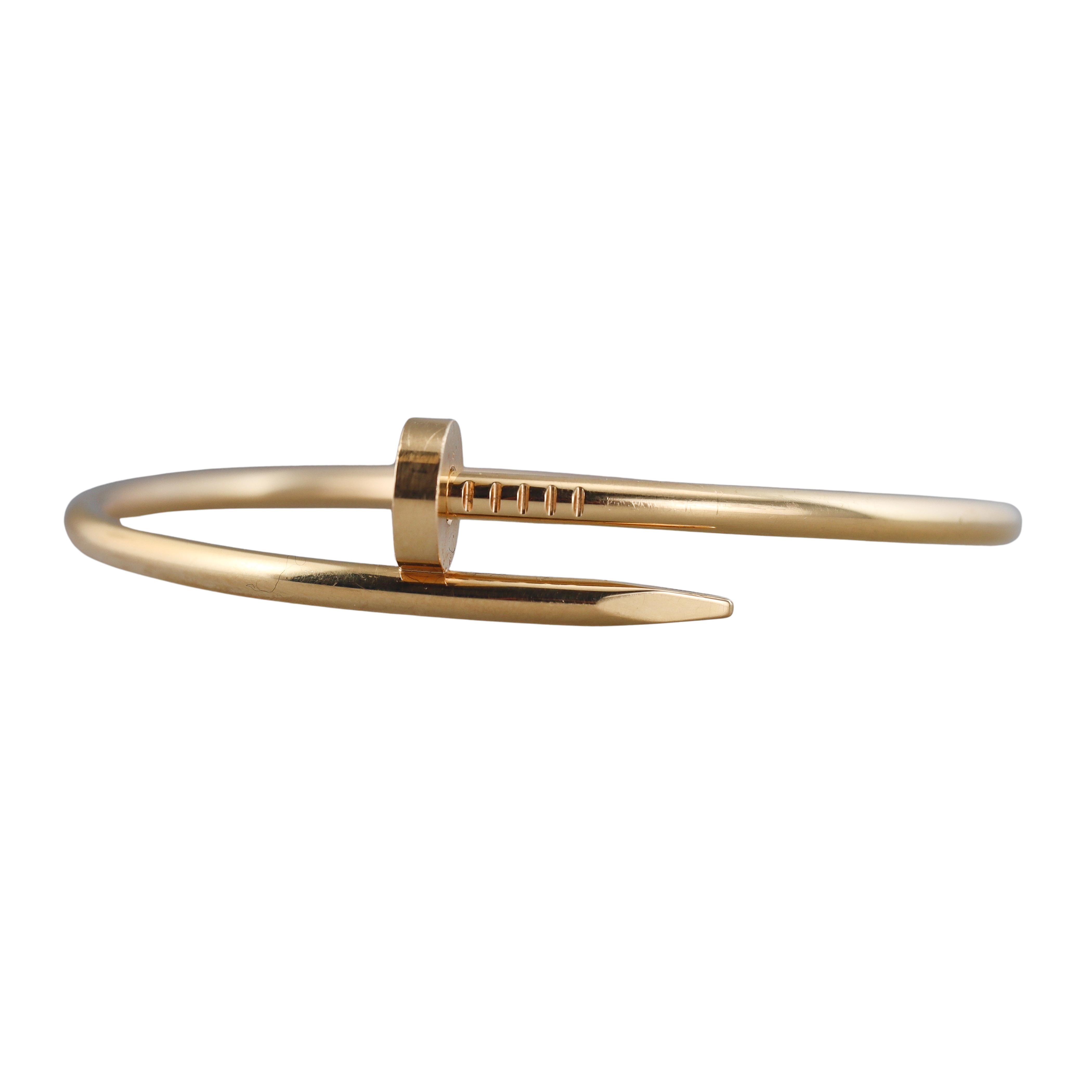 Cartier Juste Un Clou Yellow Gold Nail Bracelet Size 19