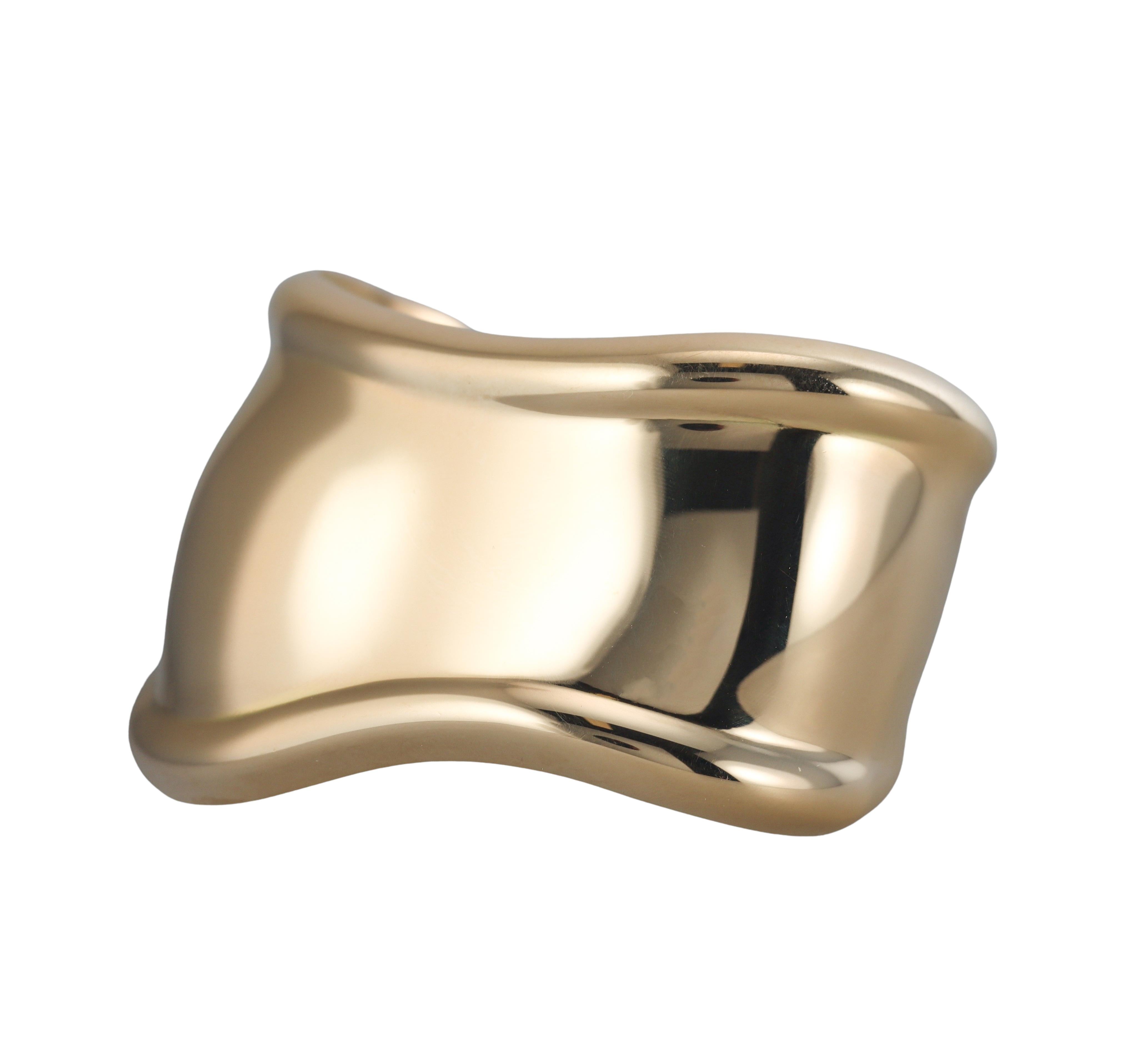 Tiffany & Co Elsa Peretti Gold Small Bone Cuff Bracelet 43mm