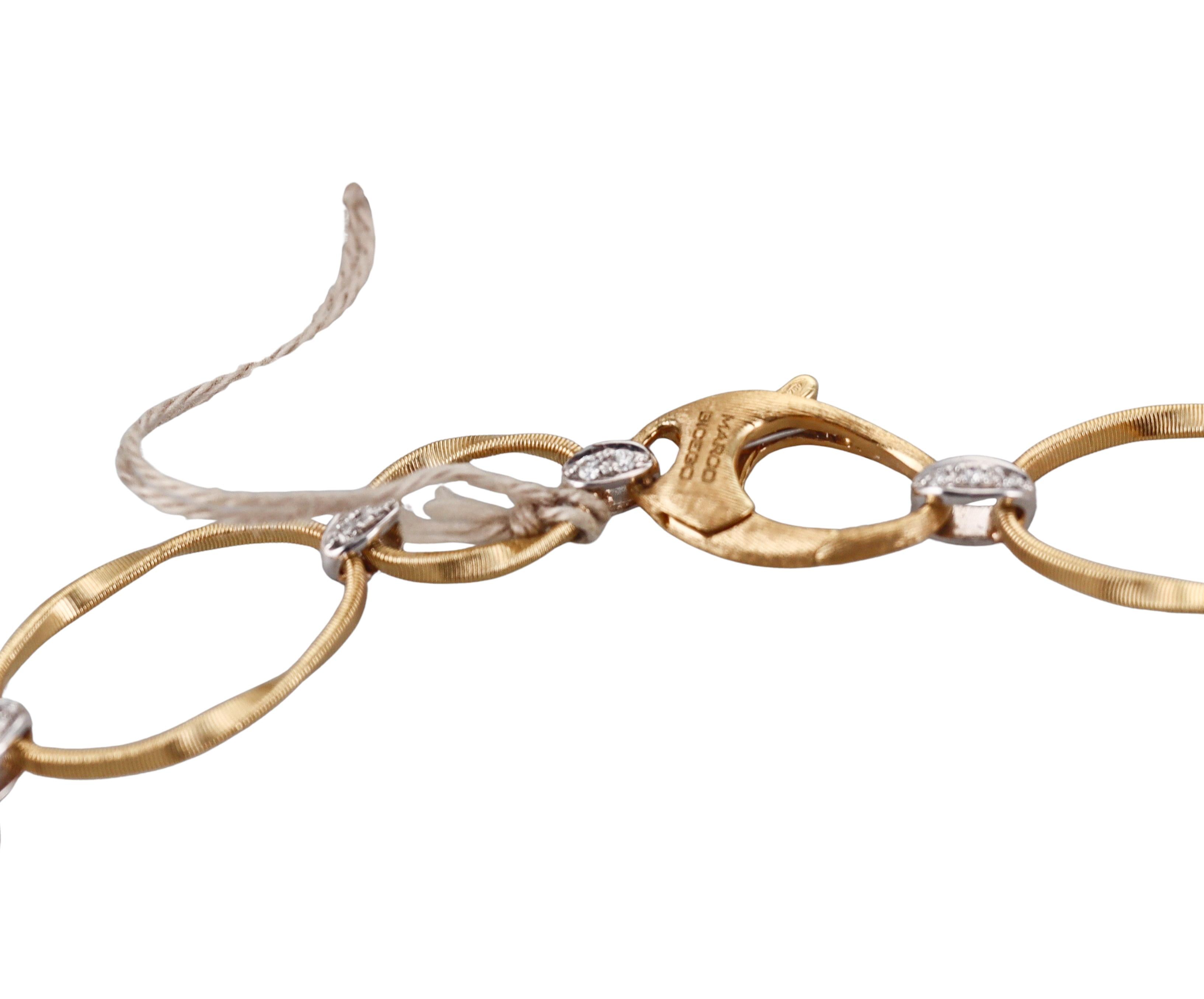 Marco Bicego Marrakech Onde Diamond Oval Link Gold Necklace