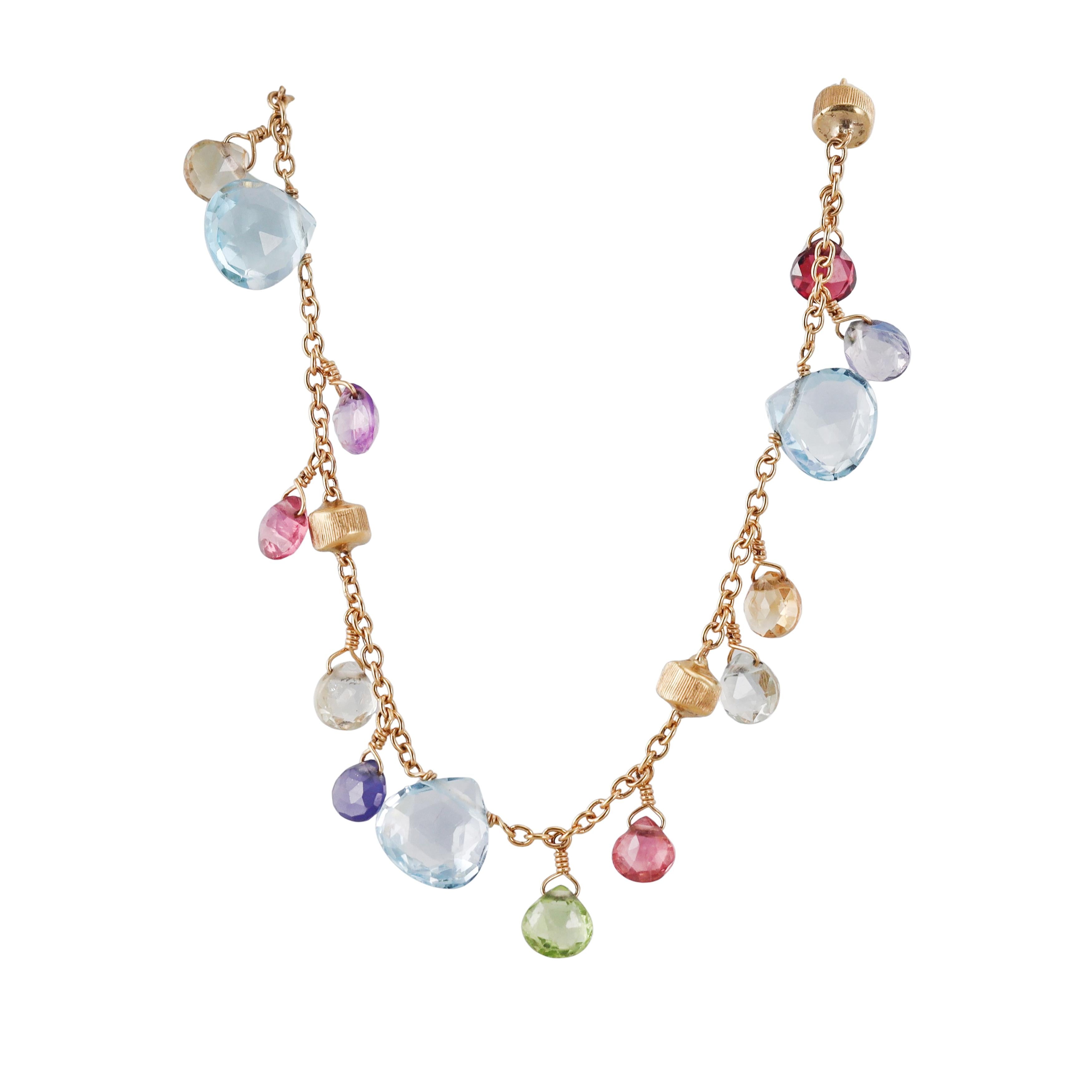 Marco Bicego Paradise Multi Gemstone Gold Necklace