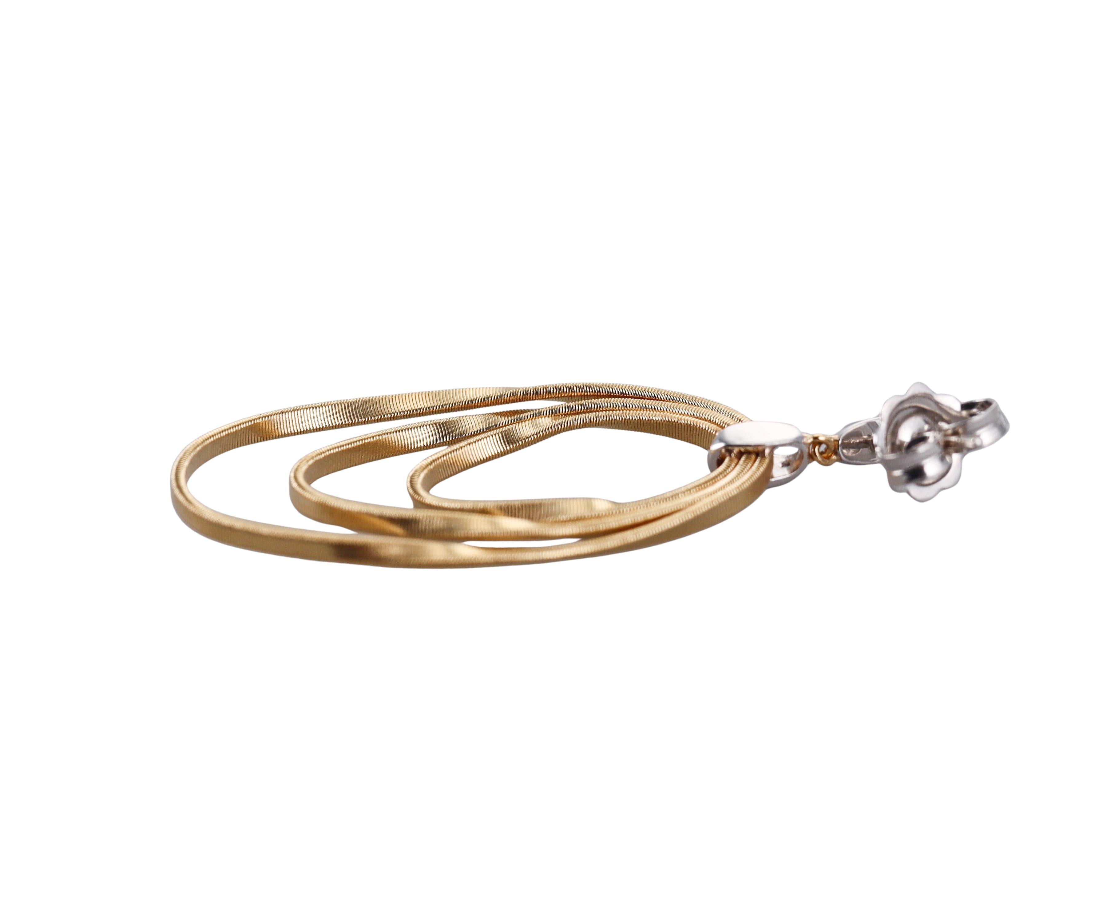 Marco Bicego Marrakech Diamond Gold Oval Drop Earrings