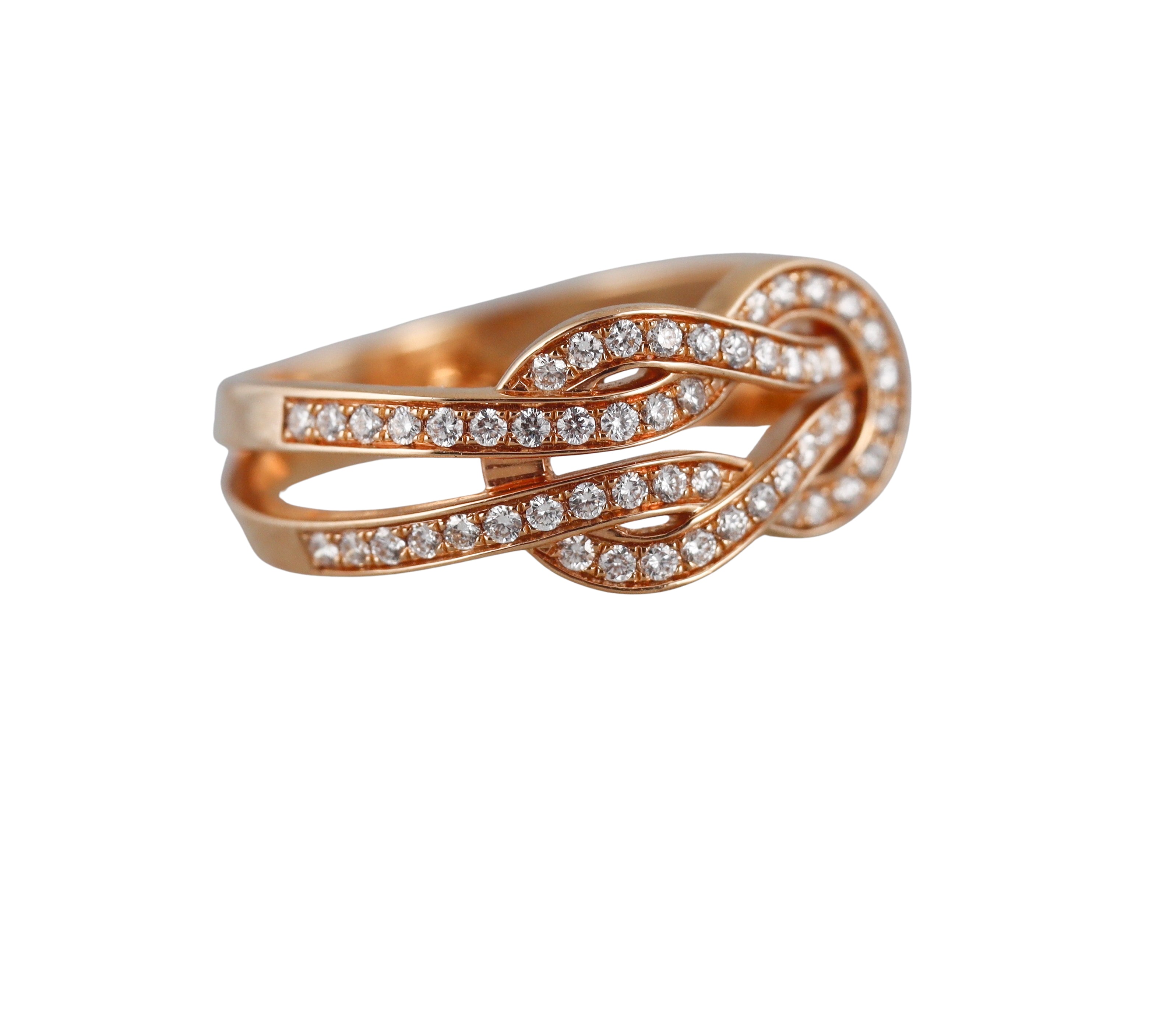 Fred Chance Infinie Rose Gold Diamond Full Pave Medium Model Ring