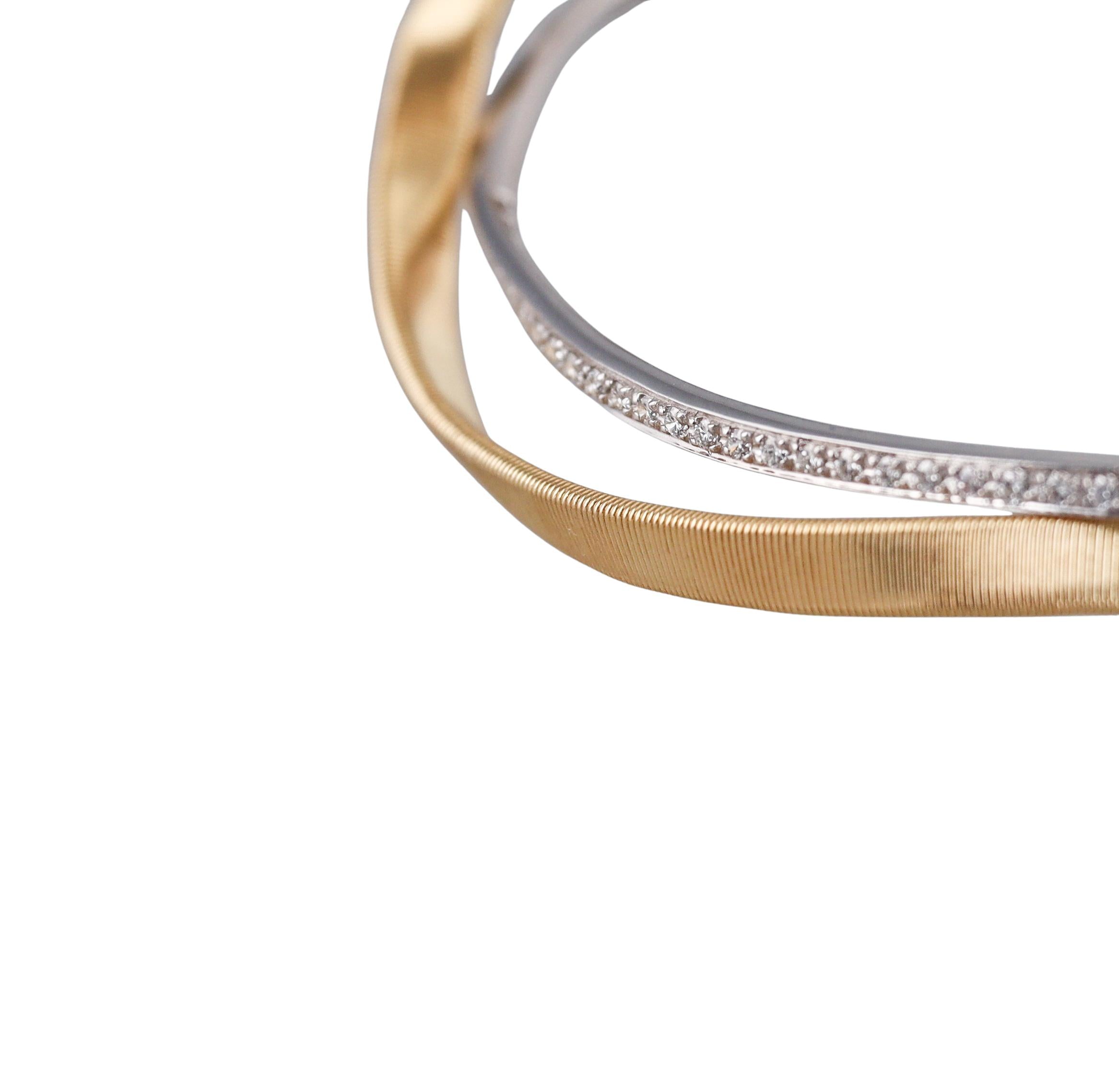 Marco Bicego Marrakech Diamond Gold Interlocked Bangle Bracelet
