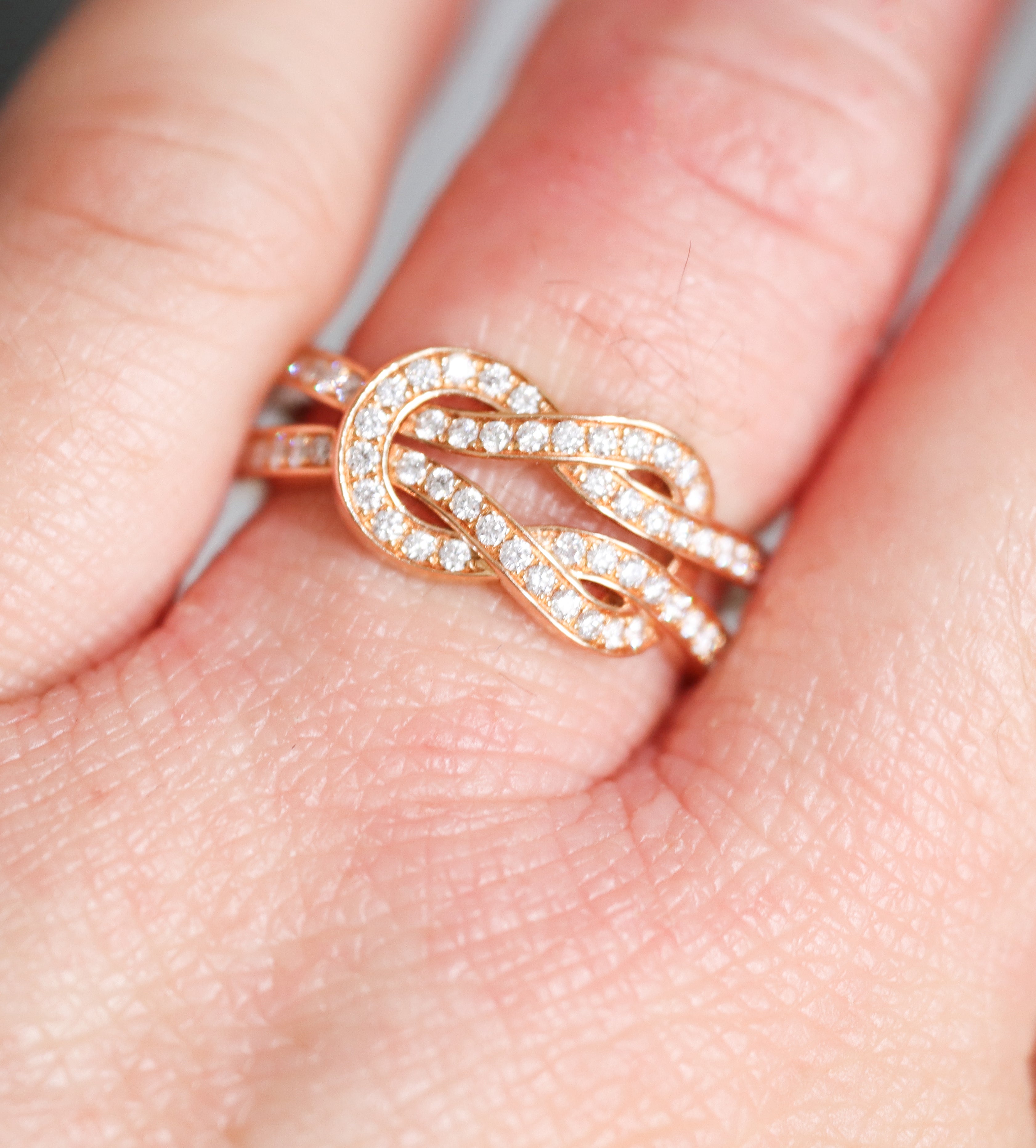Fred Chance Infinie Rose Gold Diamond Full Pave Medium Model Ring