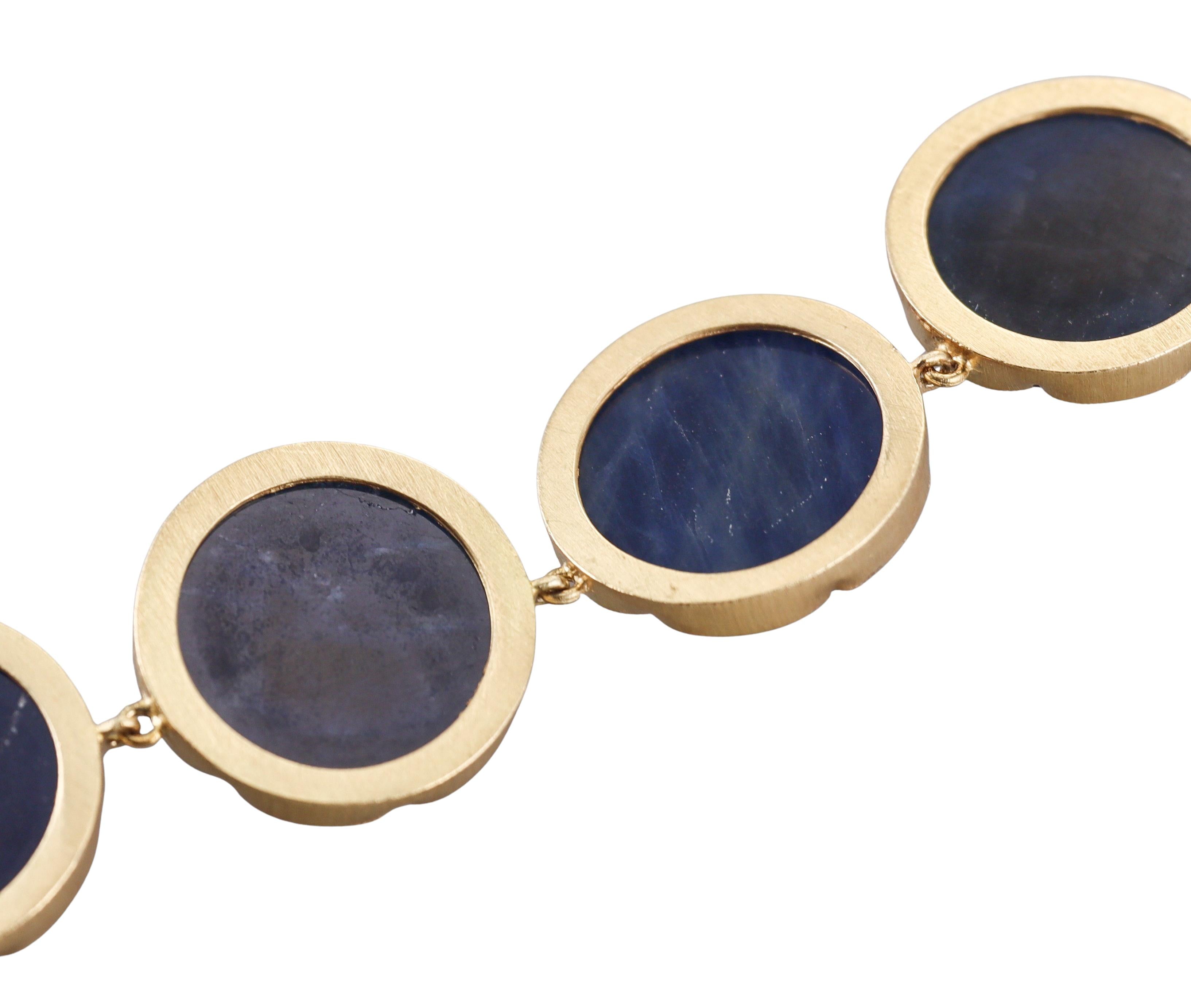 Irene Neuwirth Sapphire Gold Nesting Necklace Set