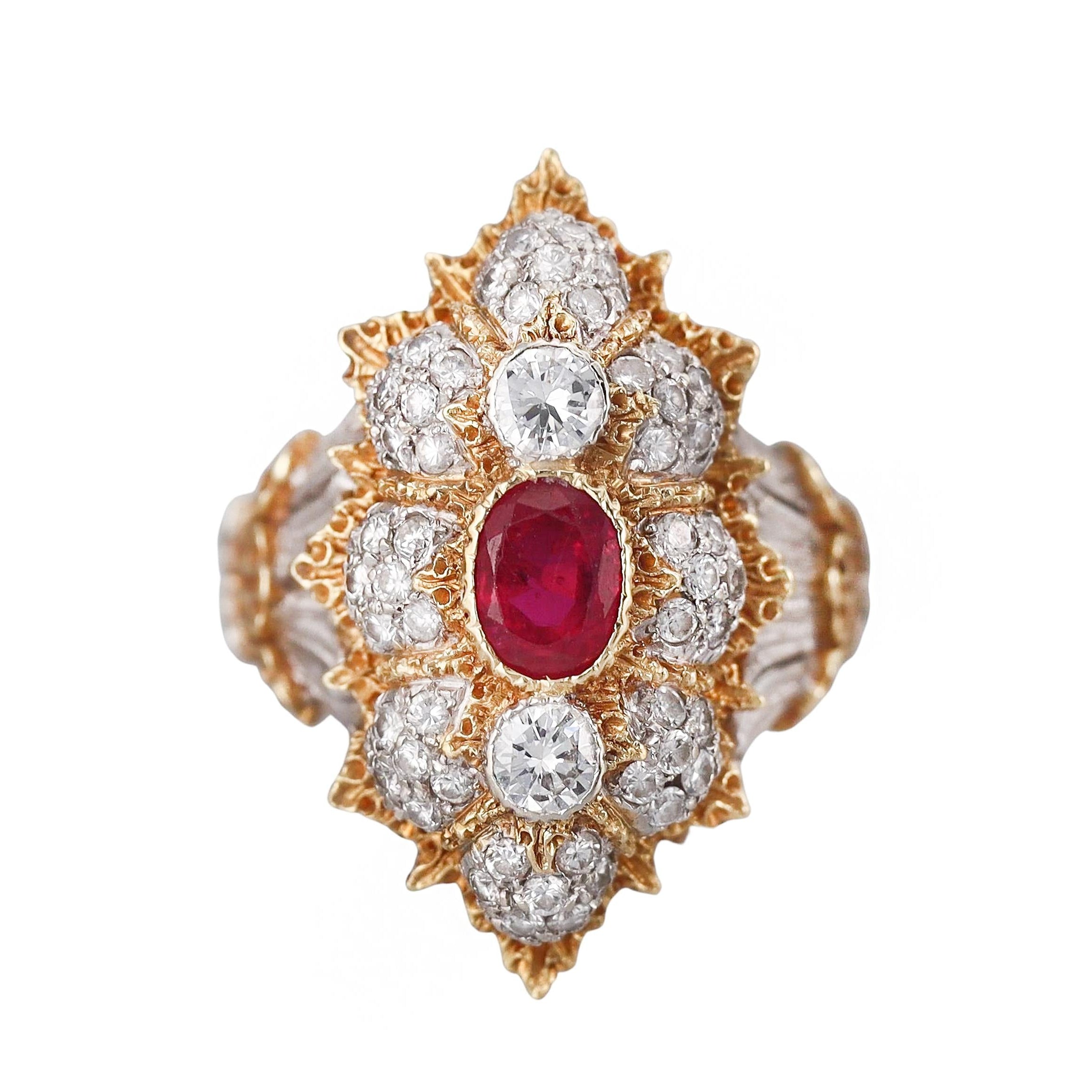 Buccellati Ruby Diamond Gold Ring