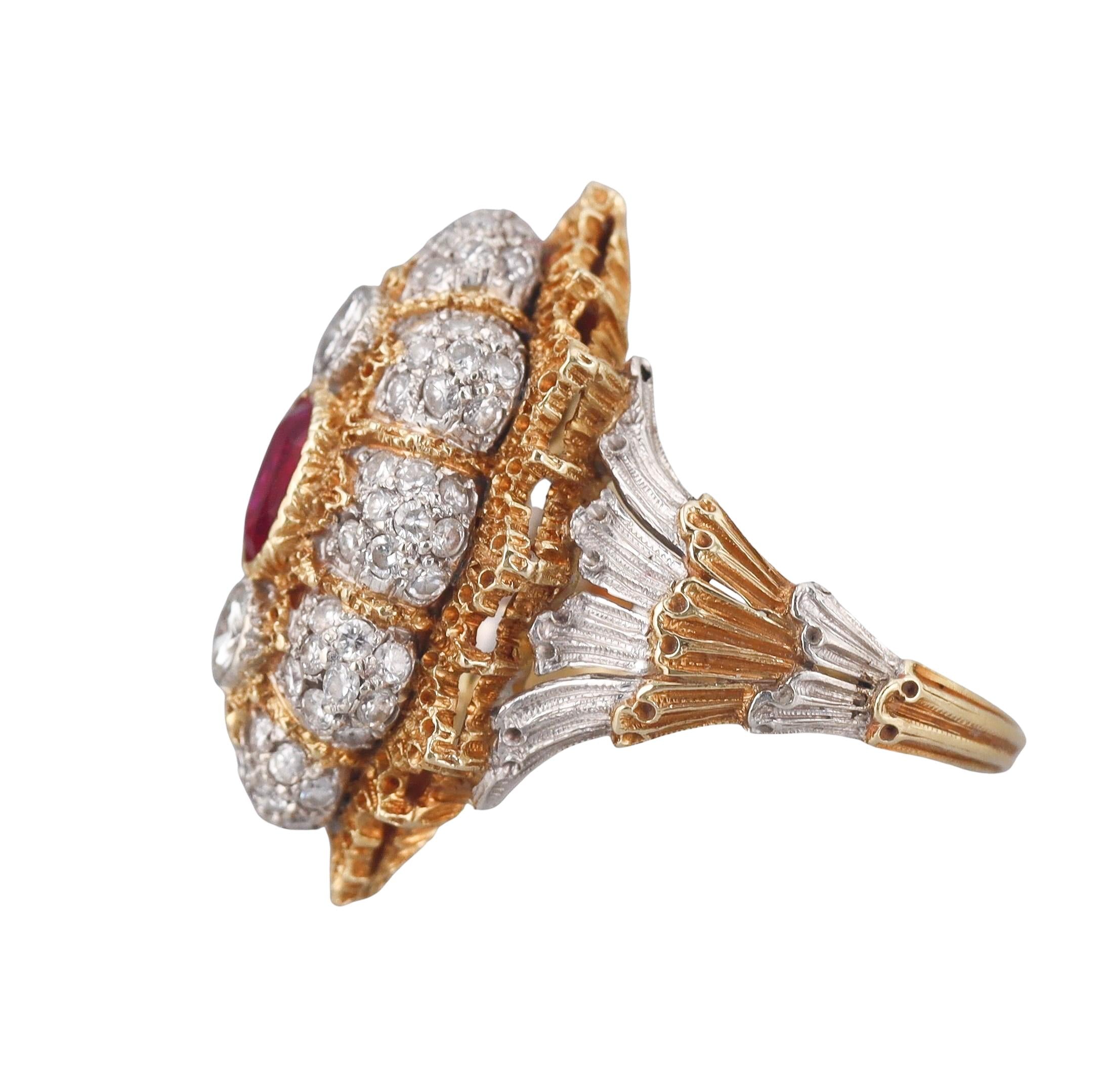 Buccellati Ruby Diamond Gold Ring