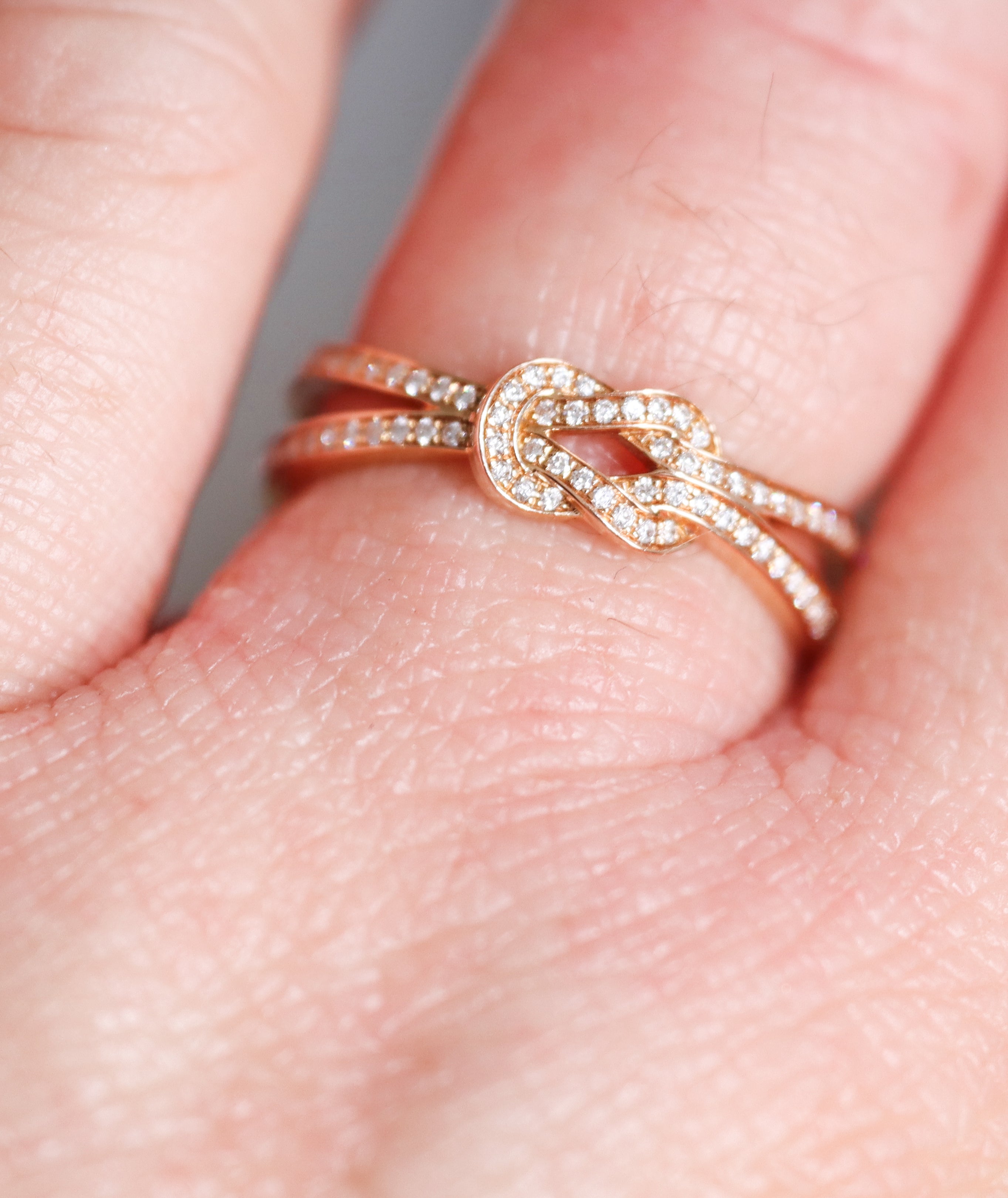 Fred Chance Infinie Rose Gold Diamond Full Pave Small Model Ring