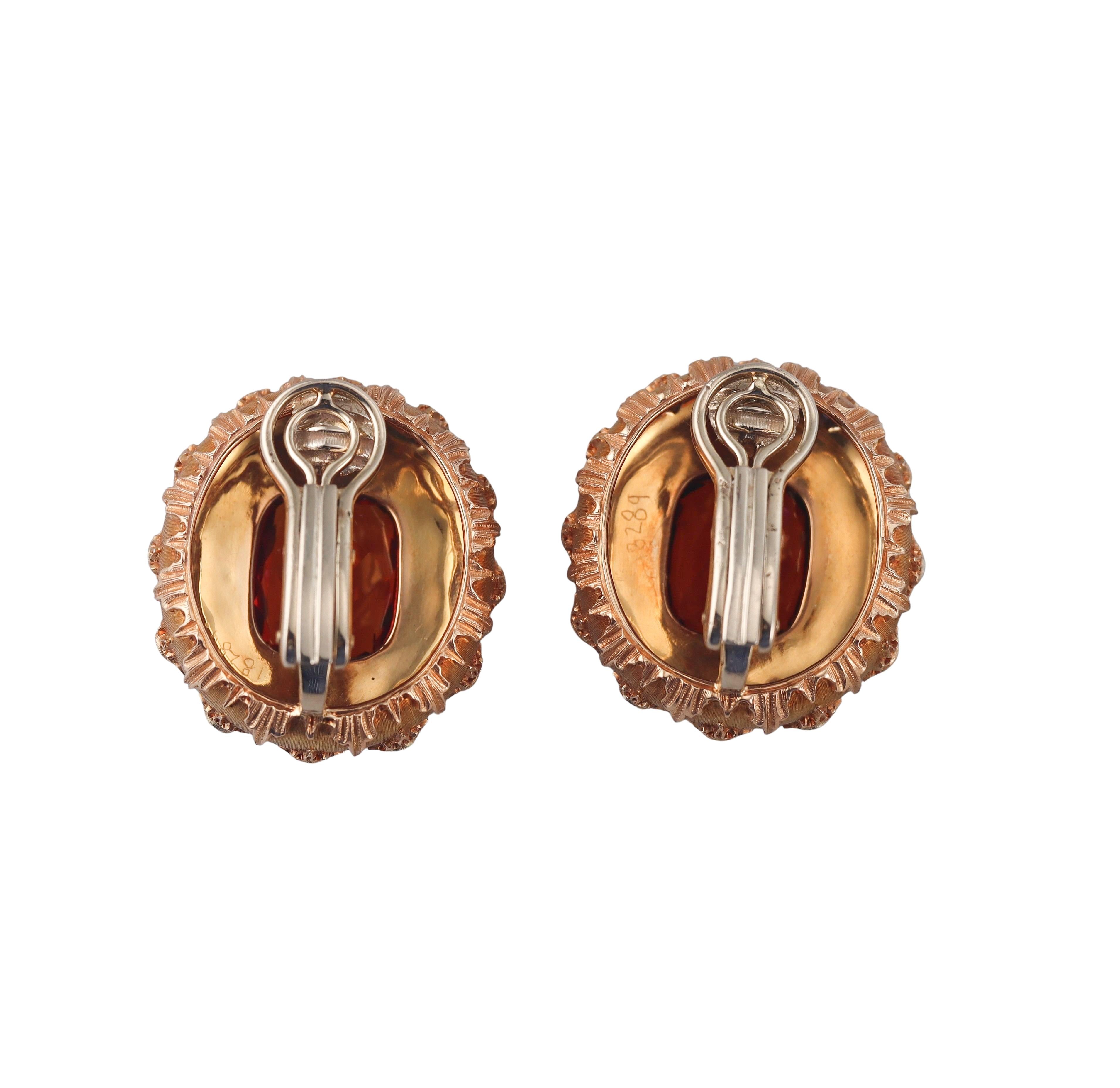 Buccellati Citrine Sapphire Ruby Gold Earrings