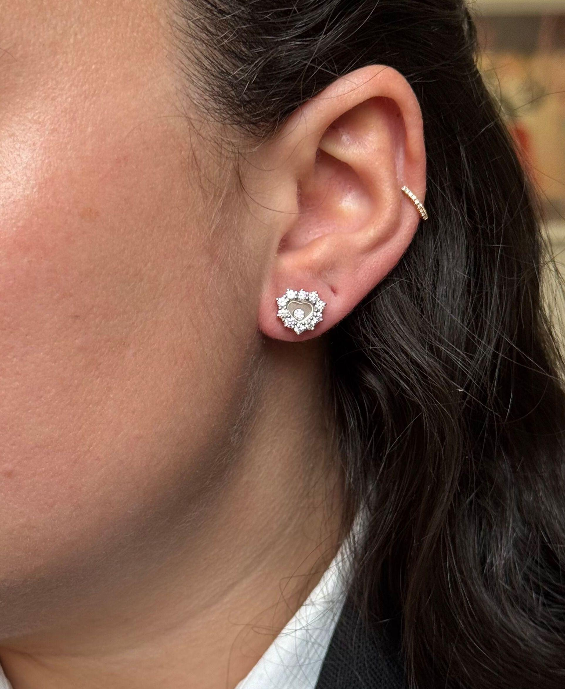 Chopard Happy Hearts Diamond Gold Earrings 839510-1001