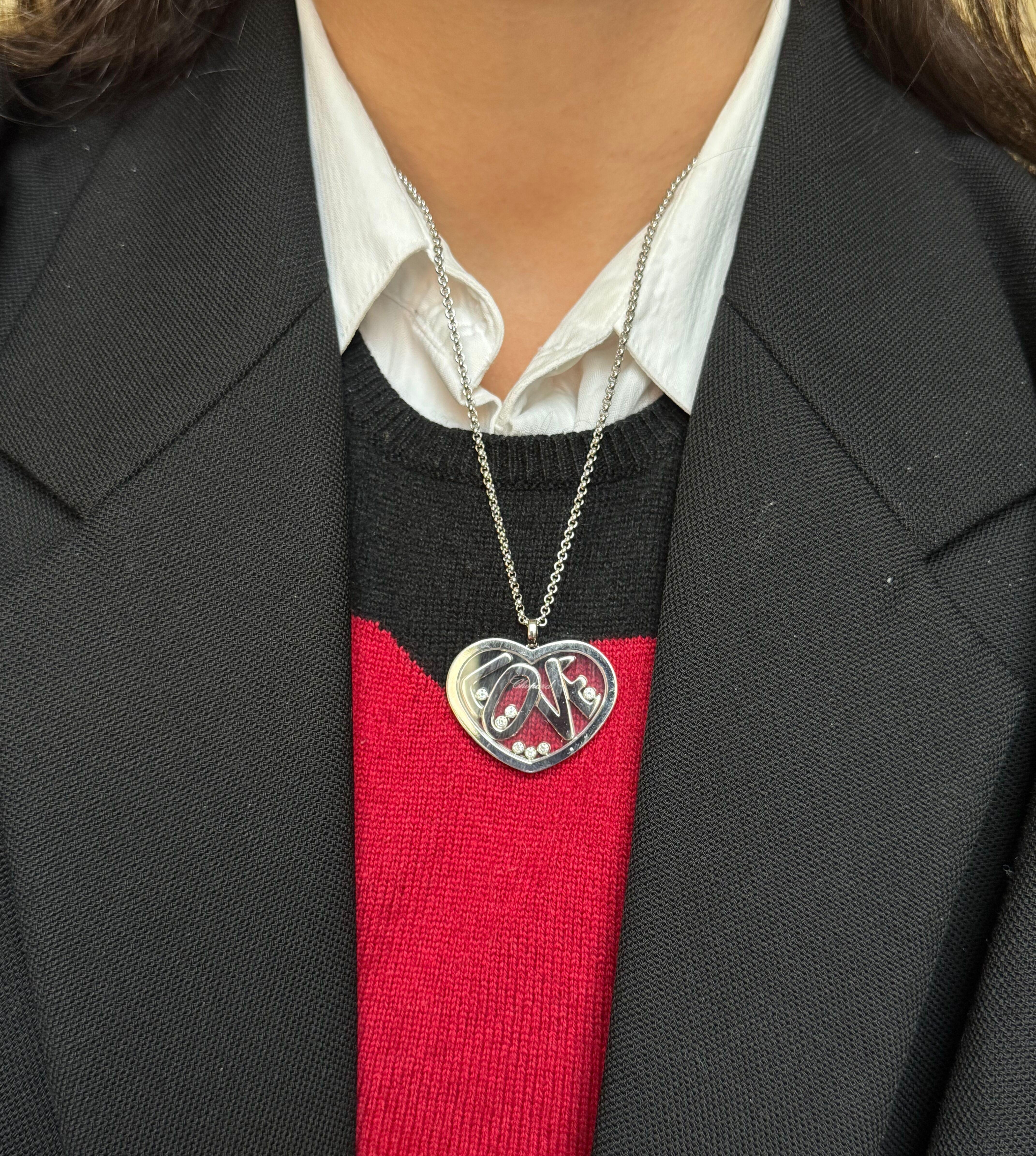 Chopard Happy Hearts Love Diamond Gold Pendant Necklace 795282-1001