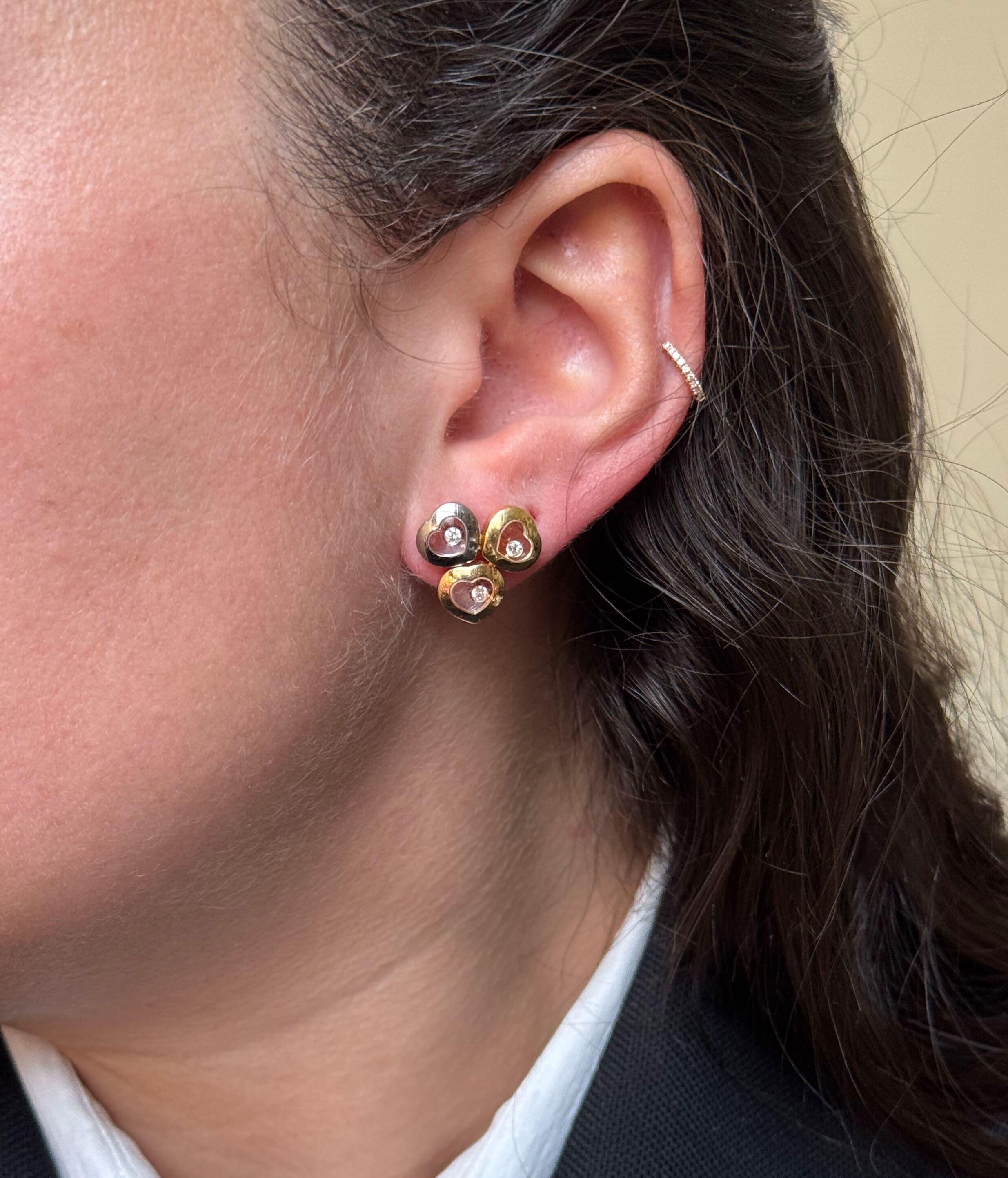 Chopard Happy Hearts Gold Diamond Earrings 839390-9001