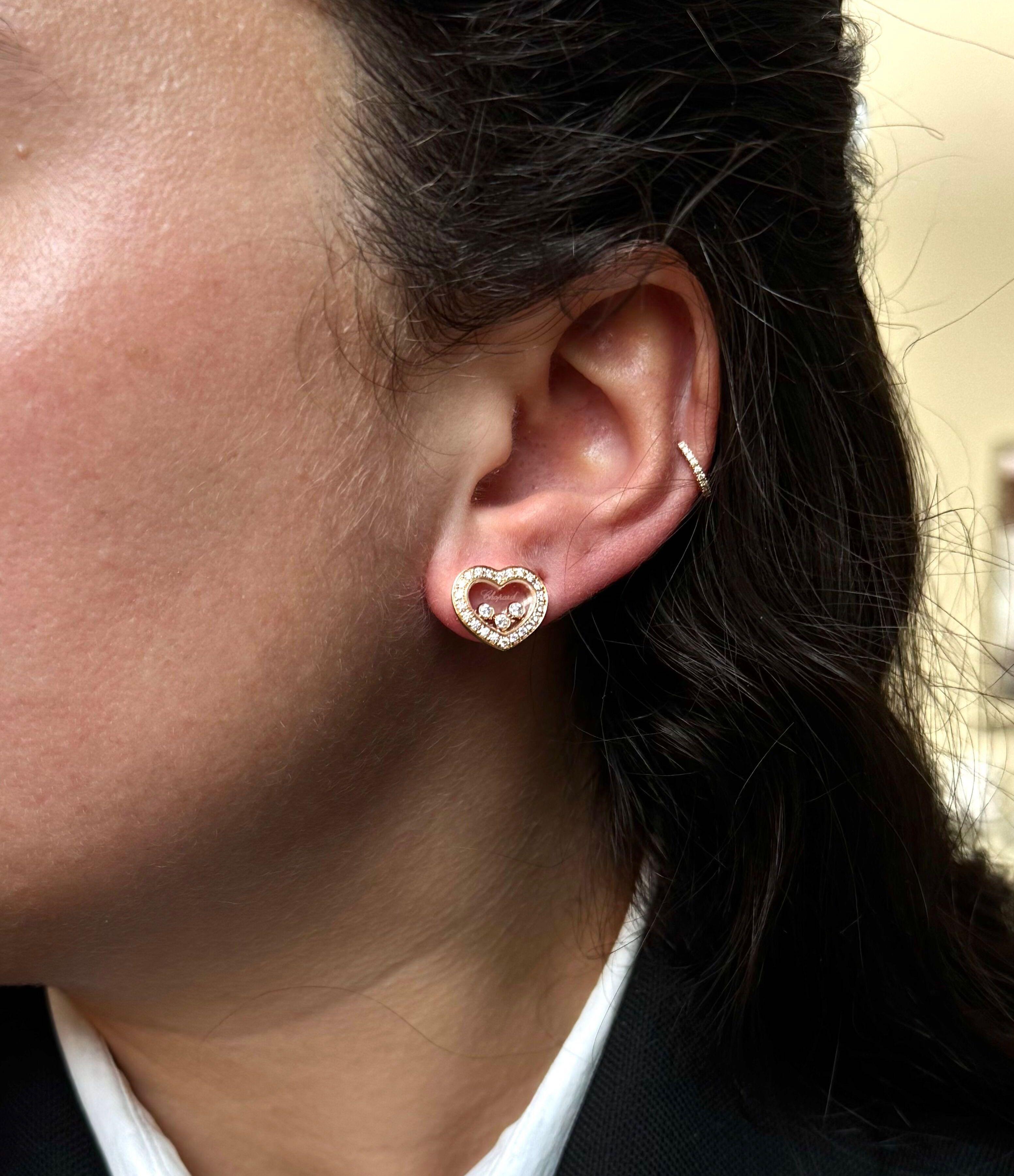 Chopard Happy Hearts Diamond Gold Earrings 83A611-5201