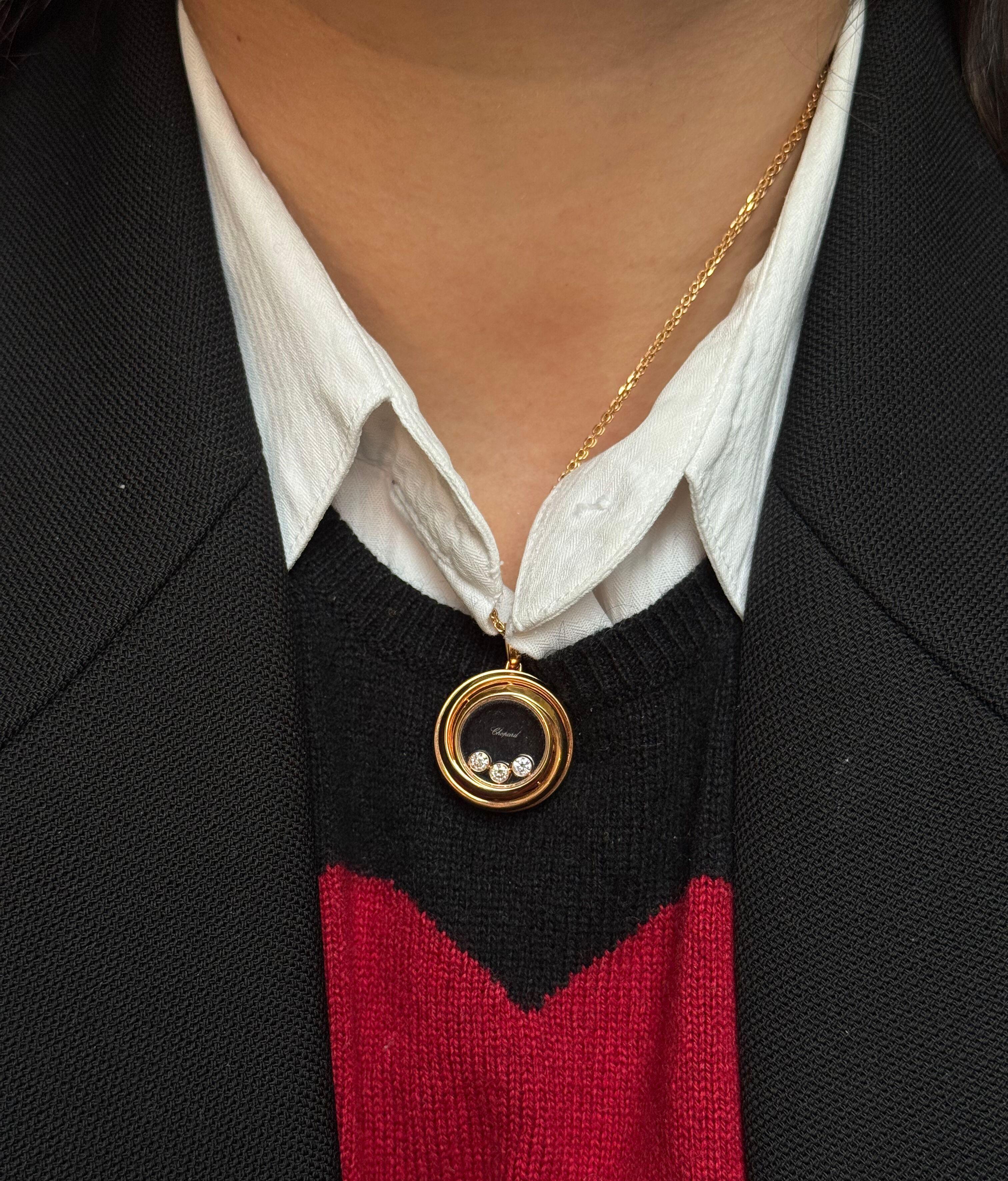 Chopard Happy Emotions Gold Diamond Pendant Necklace 799217-5001