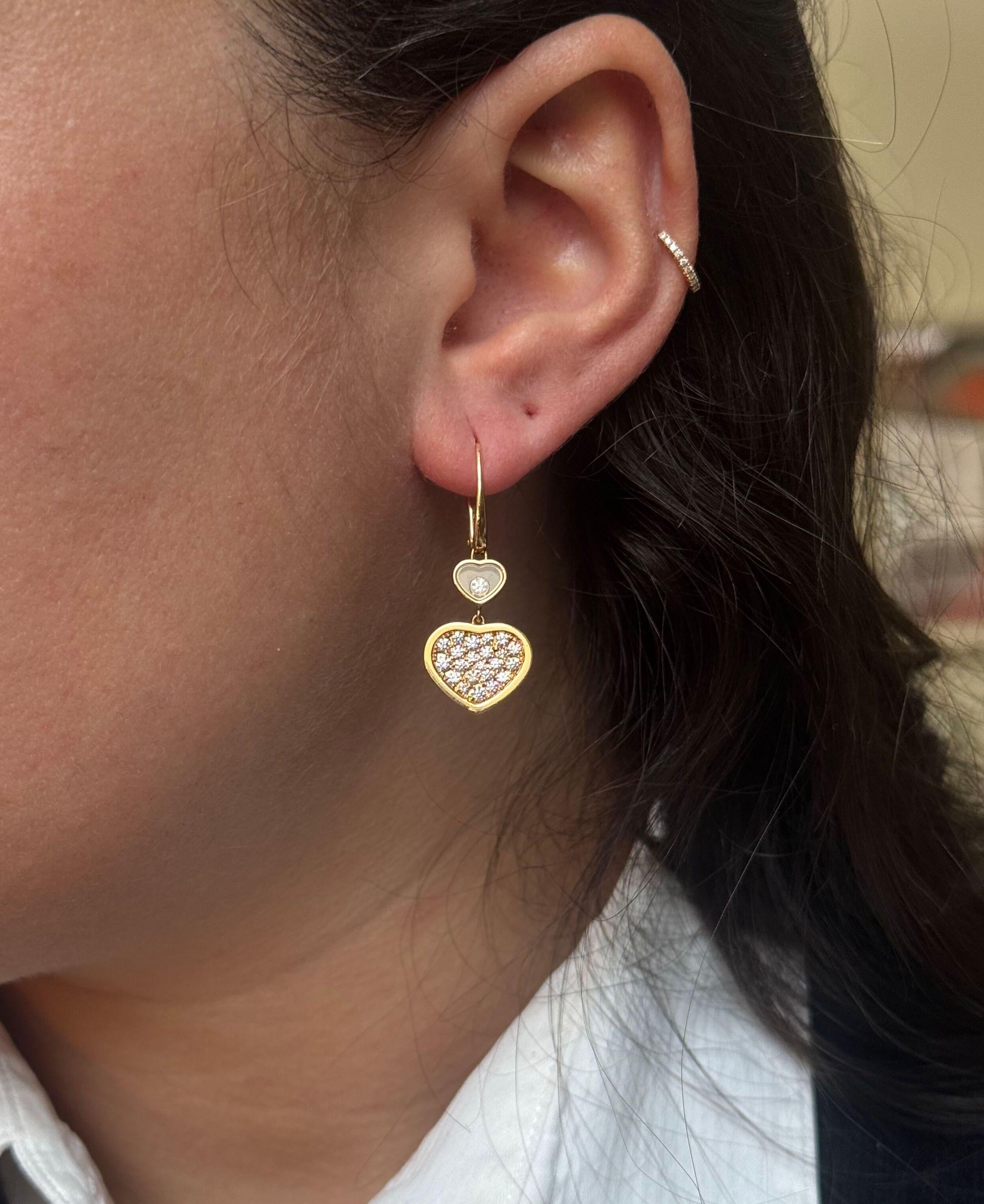 Chopard Happy Hearts Diamond Gold Earrings 837482-5009