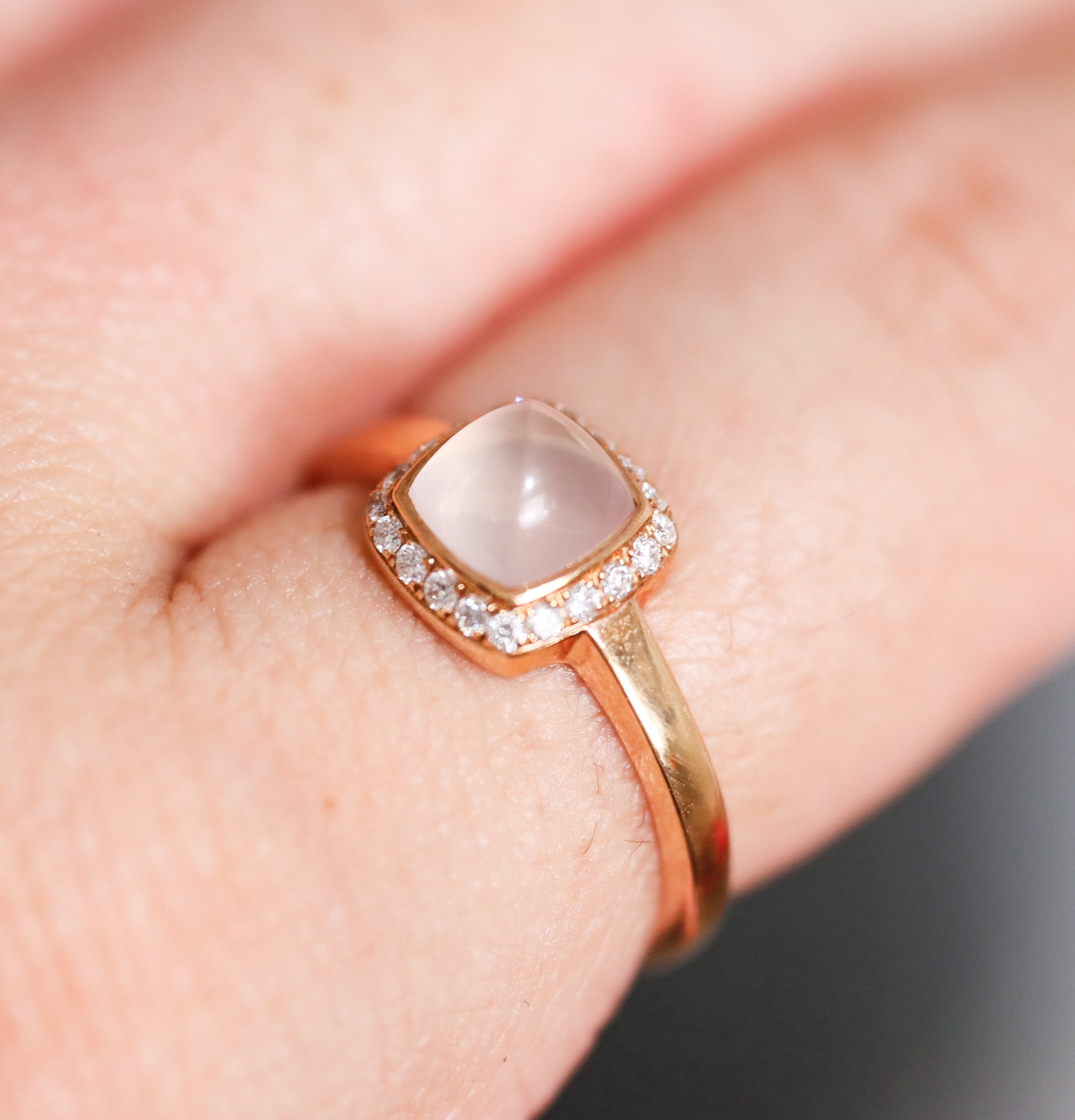 Fred Pain de Sucre Rose Gold Diamond Quartz Small Model Ring