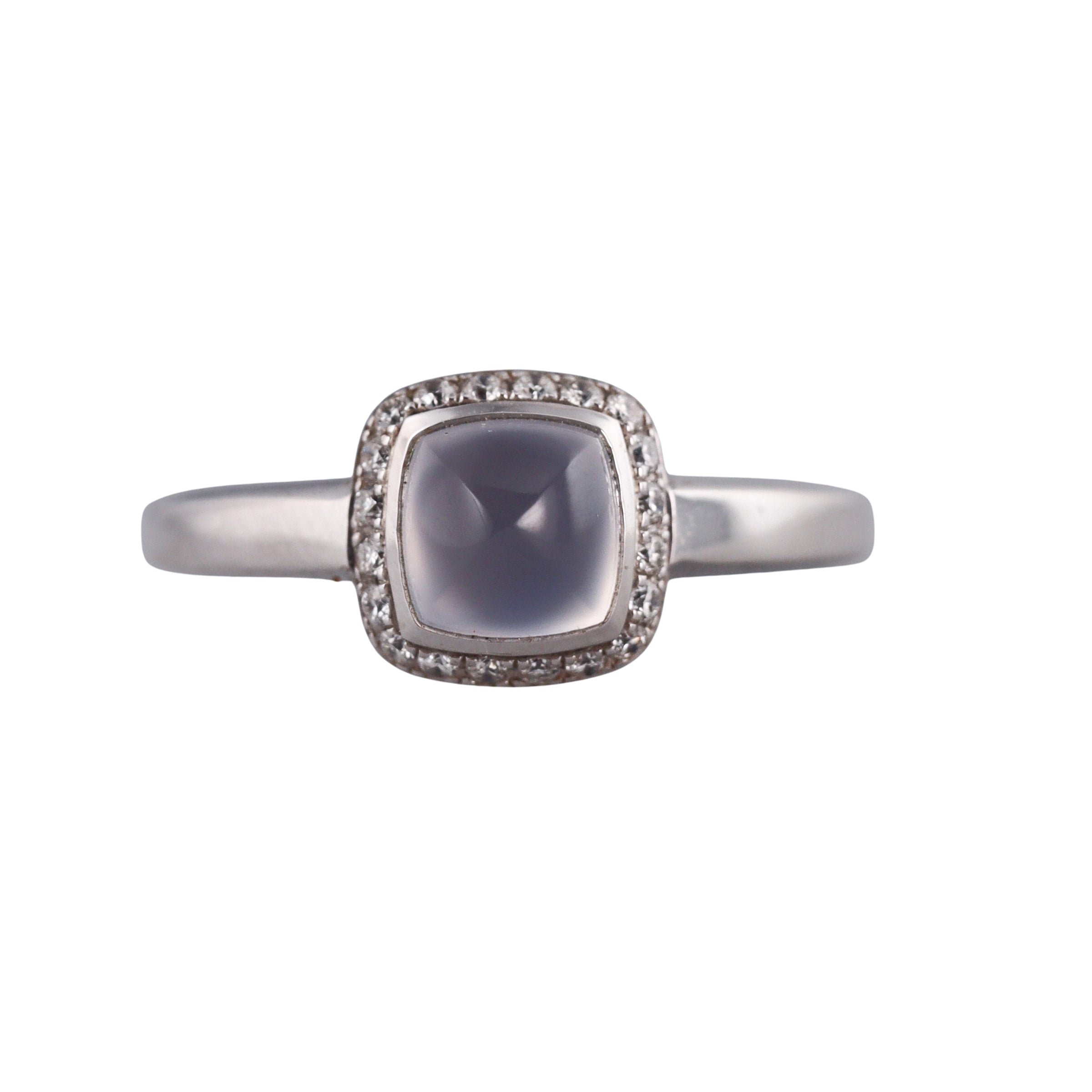 Fred Pain de Sucre White Gold Diamond Moonstone Small Model Ring
