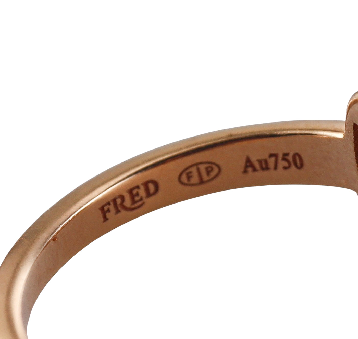 Fred Pain de Sucre Rose Gold Diamond Peach Moonstone Small Model Ring