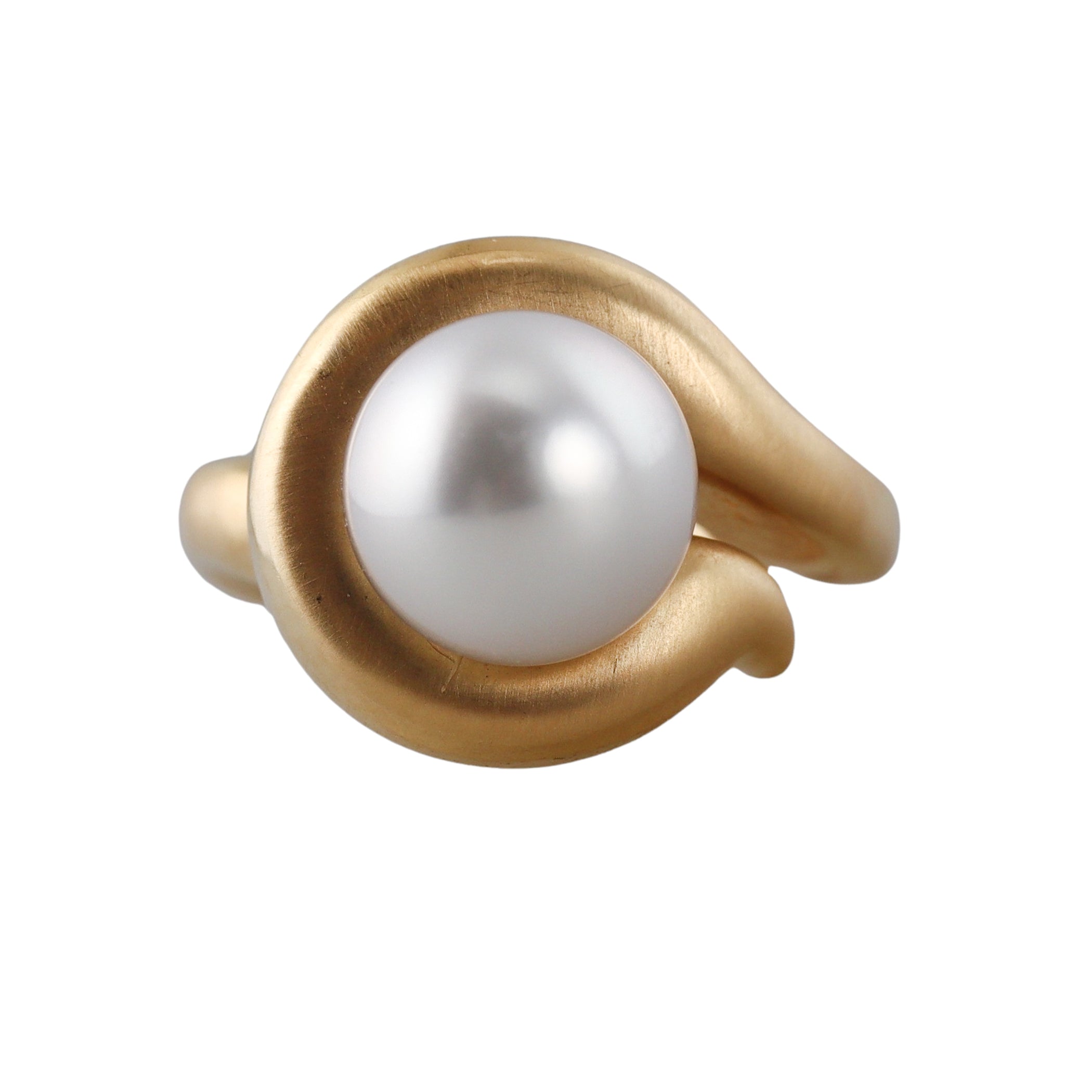 Assael Angela Cummings Scroll South Sea Pearl Gold Ring
