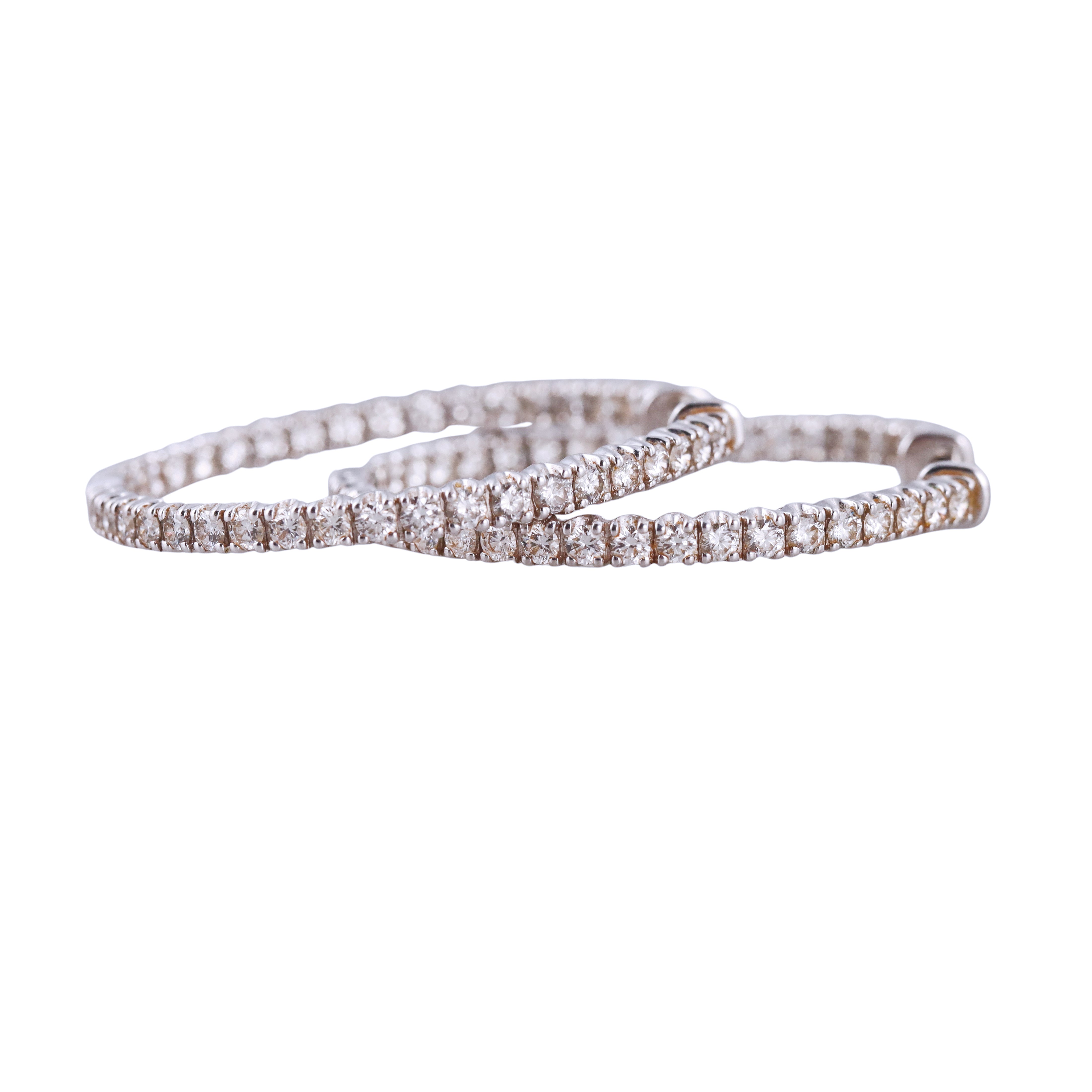 Tiffany & Co. Metro Gold 2.79ctw Diamond Hoop Earrings