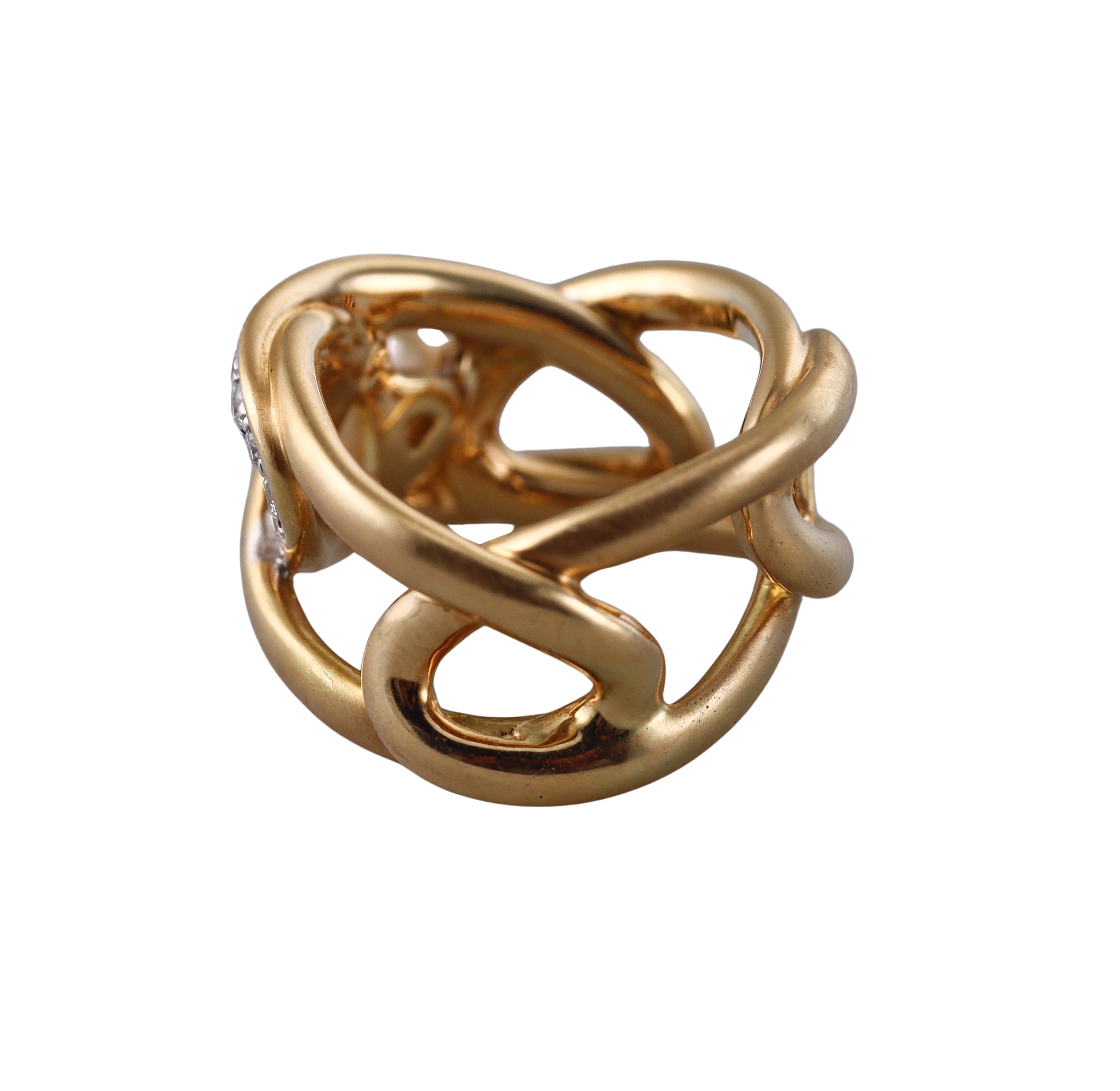 Assael Angela Cummings South Sea Pearl Diamond Sculpted Gold Ring