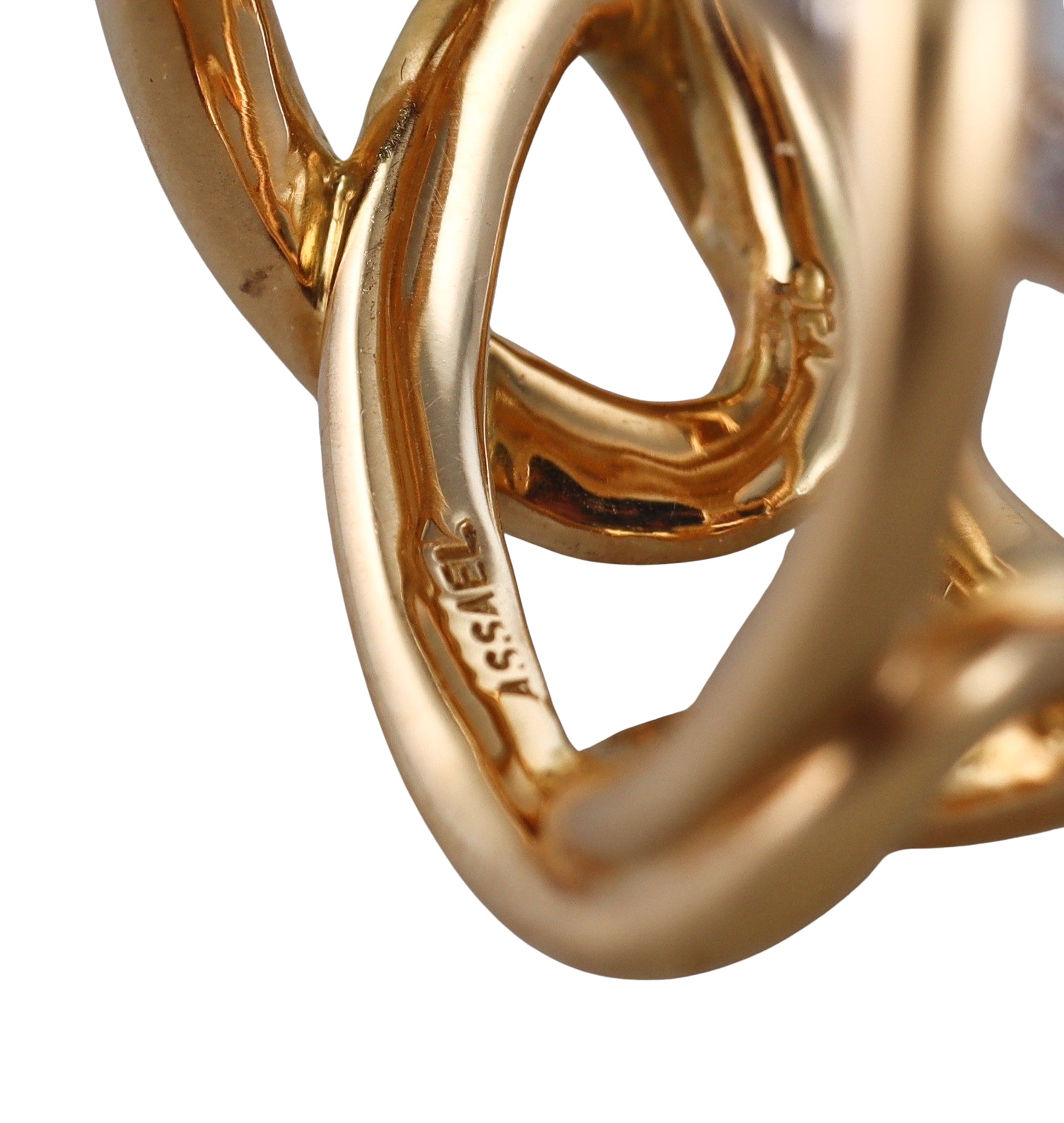 Assael Angela Cummings South Sea Pearl Diamond Sculpted Gold Ring